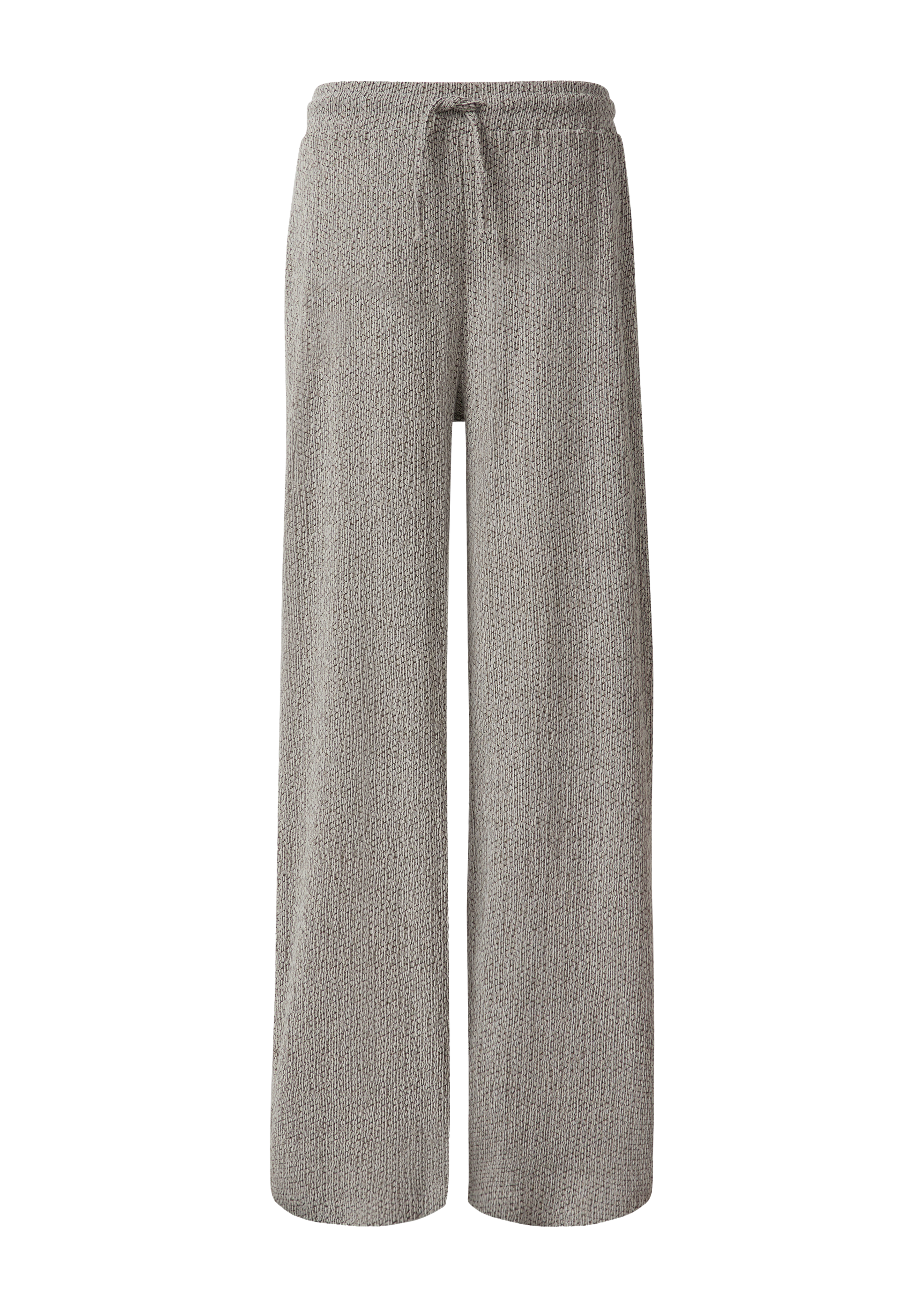 Gestructureerde broek met wijde pijpen en trekkoord