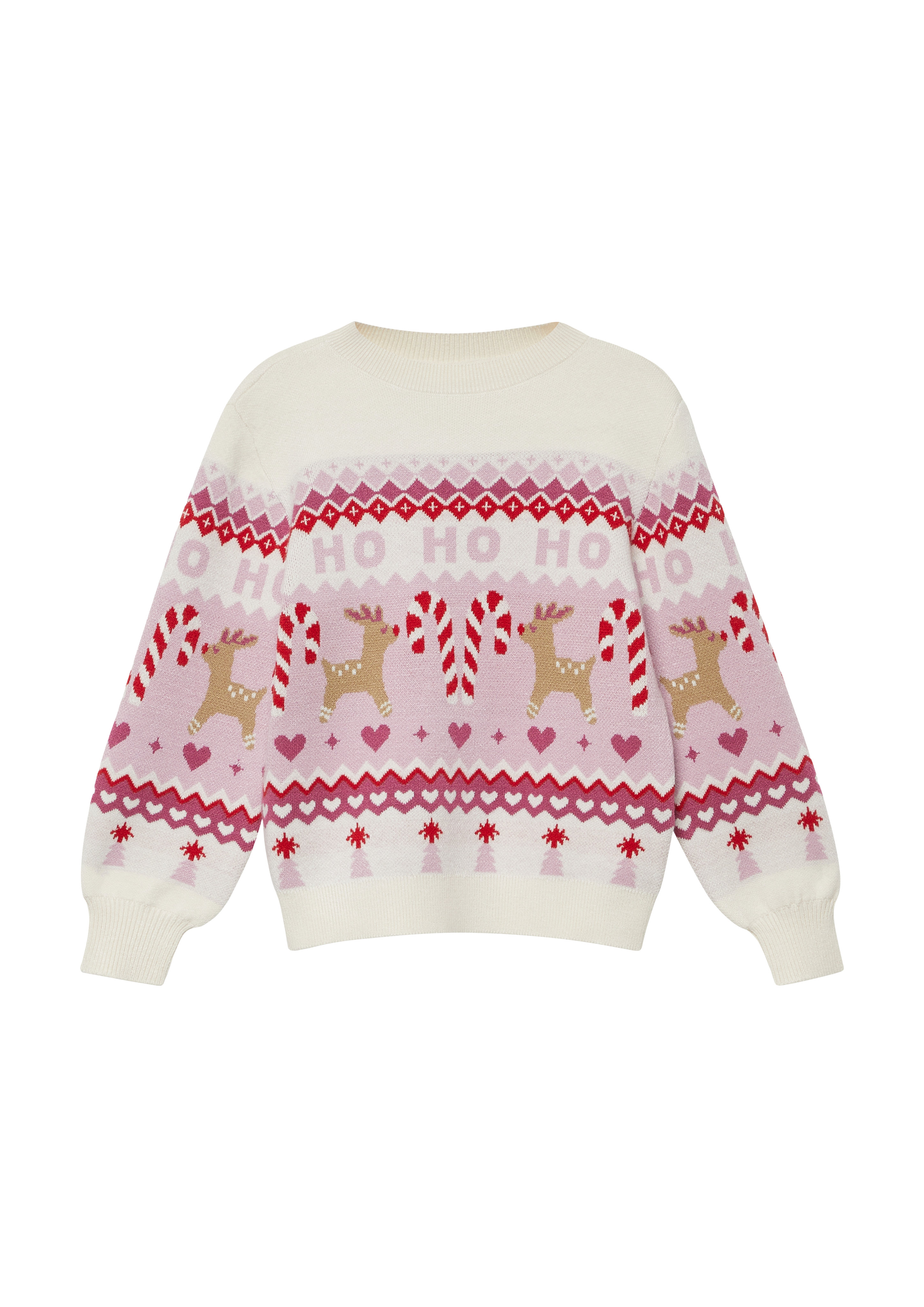 Strickpullover mit Weihnachtsmotiven