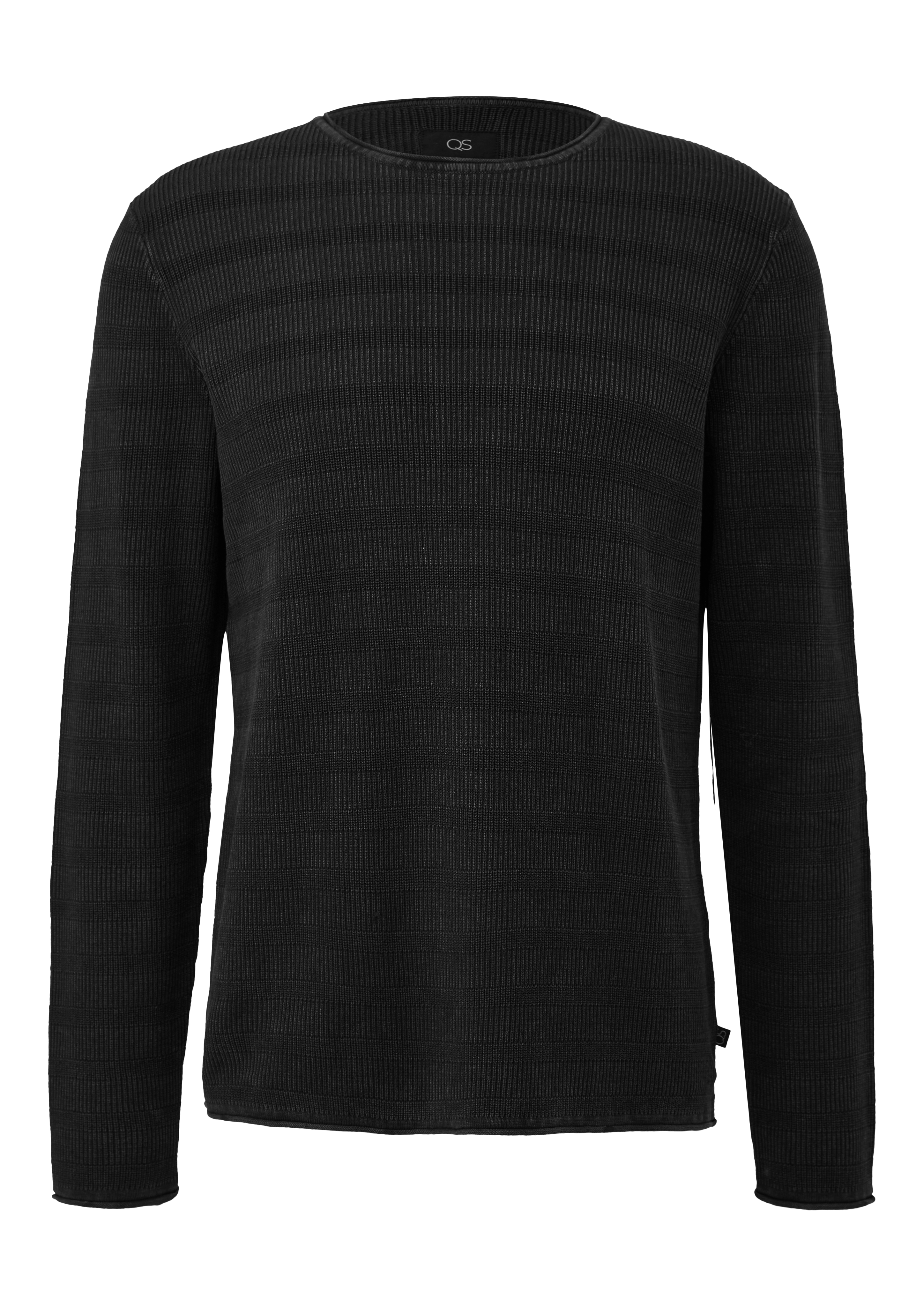 Gewaschener Strickpullover mit Rippstruktur
