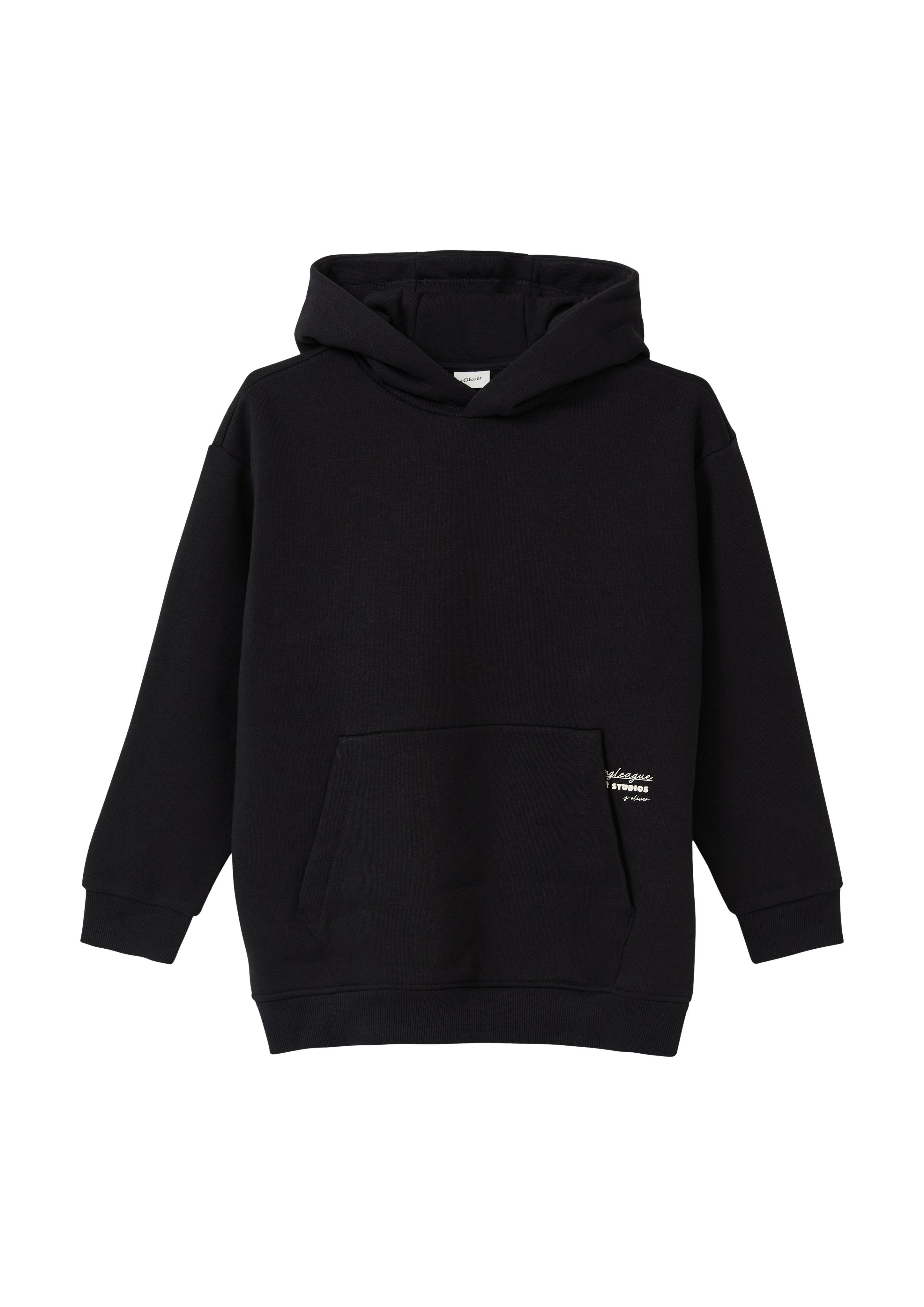 Oversized hoodie with back print and cozy inside - Black | s.Oliver