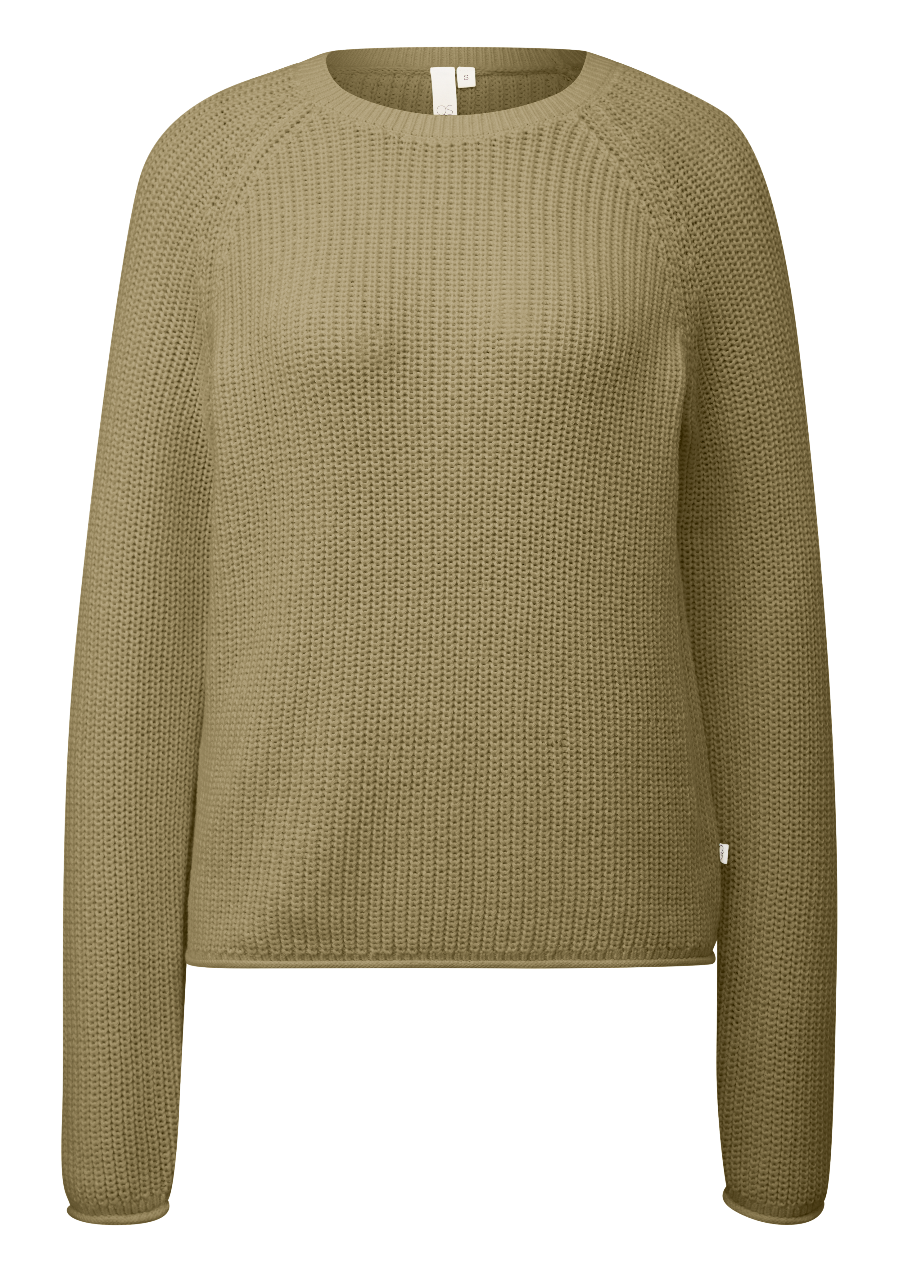 Melierter Strickpullover mit Raglanärmeln