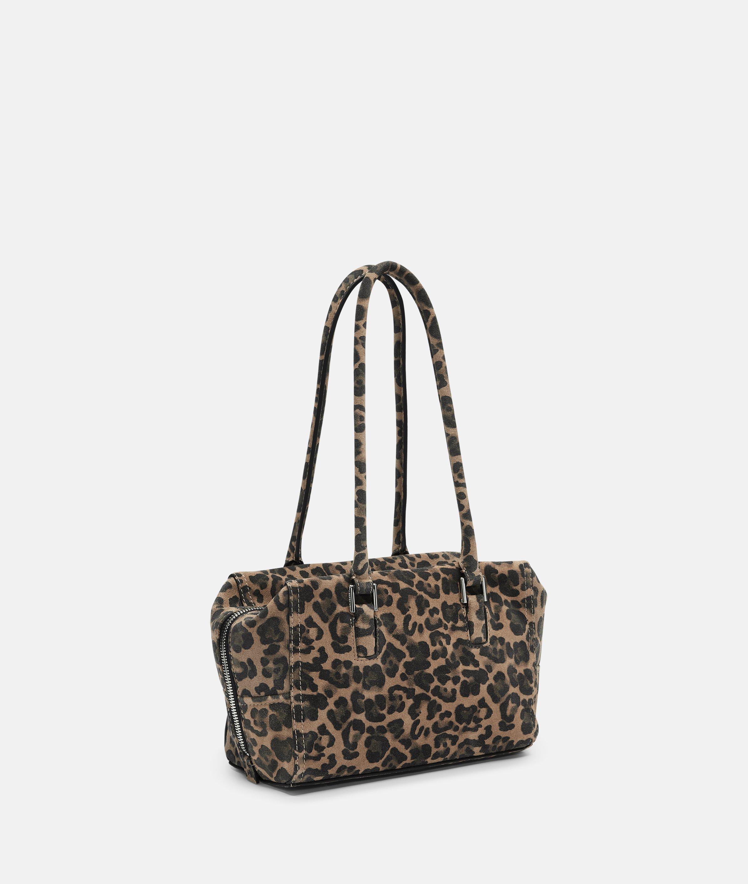 Thumbnail - Liebeskind Berlin - Kleine Schultertasche aus Veloursleder mit Leo-Muster -  braun