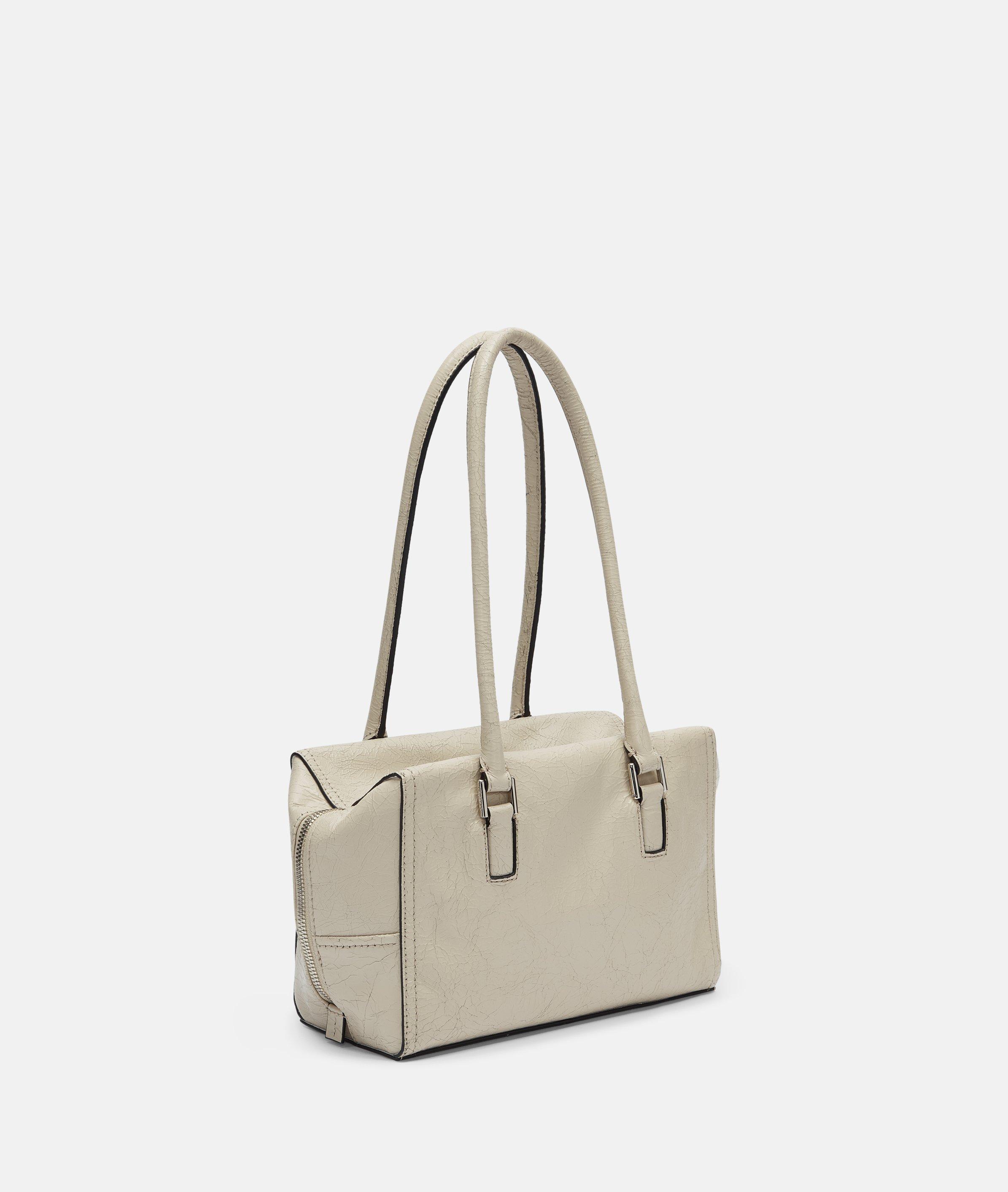 Satchel in cream & black