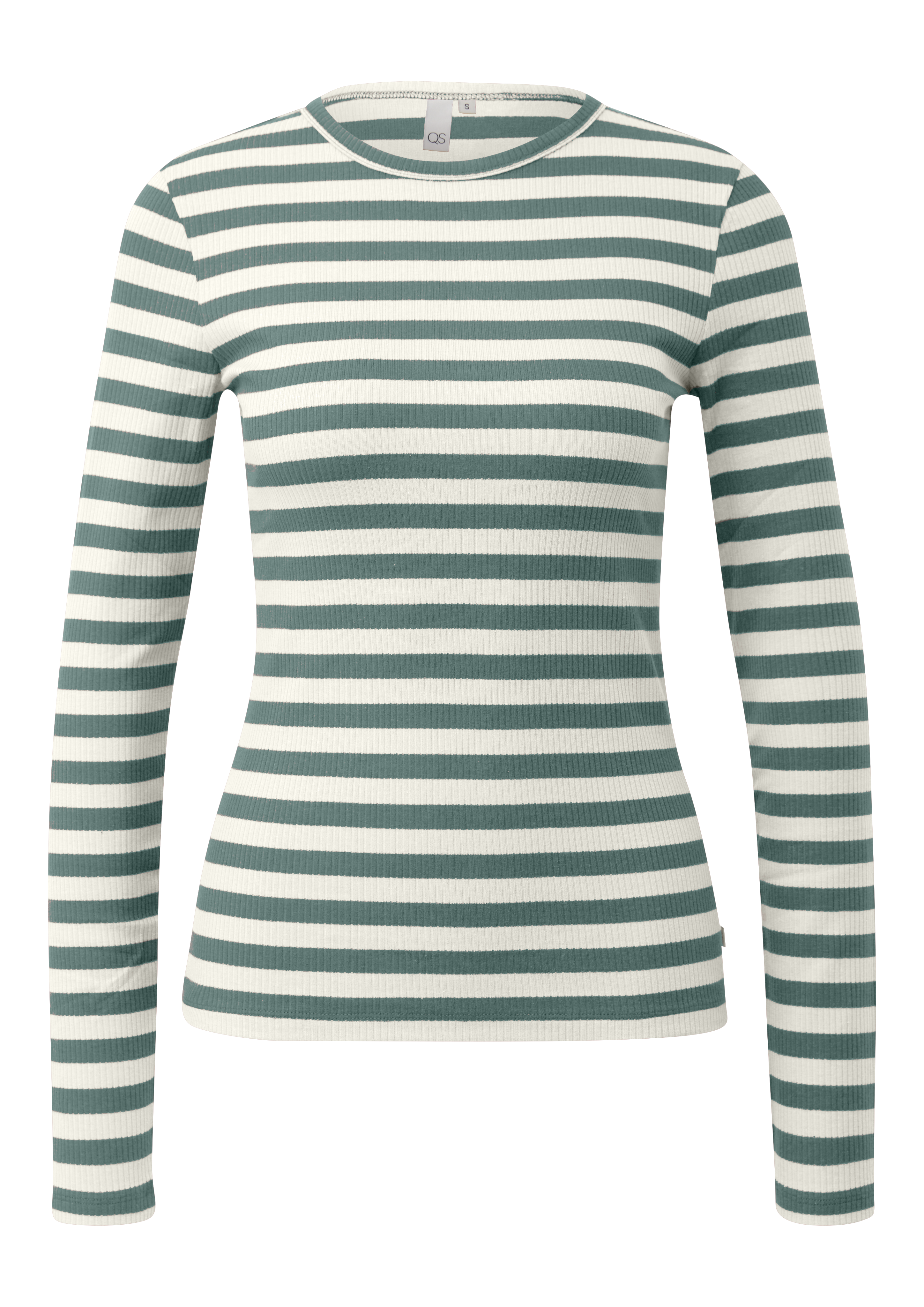 Geribde longsleeve in slanke pasvorm