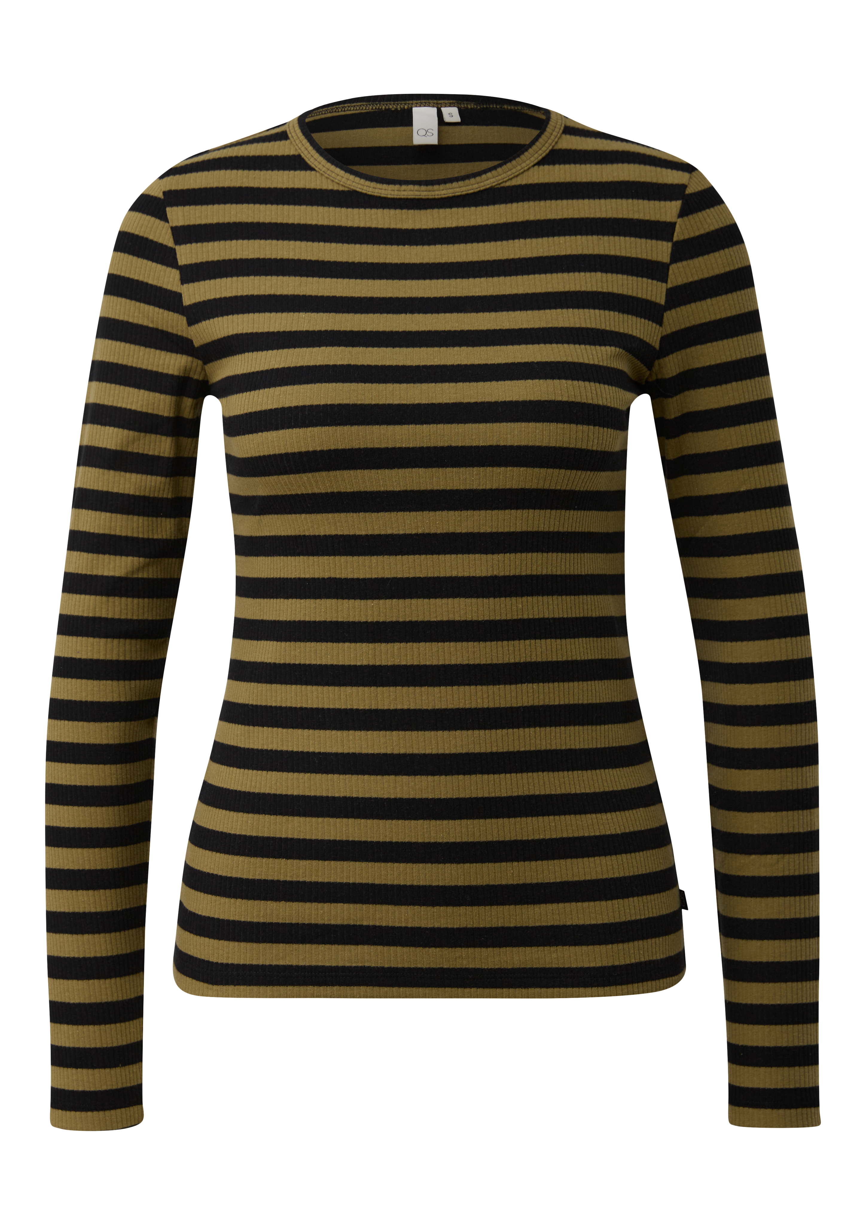 Geribde longsleeve in slanke pasvorm