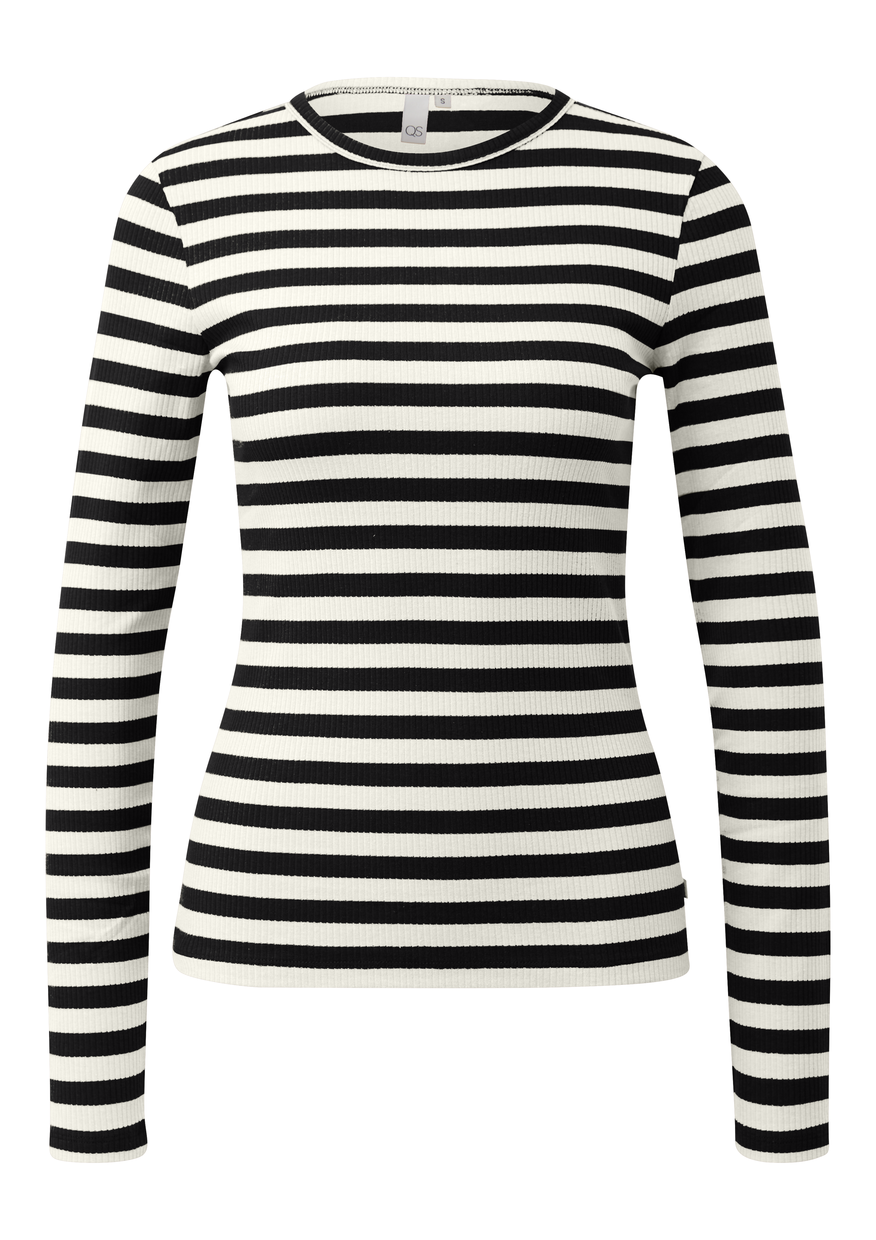 Geribde longsleeve in slanke pasvorm