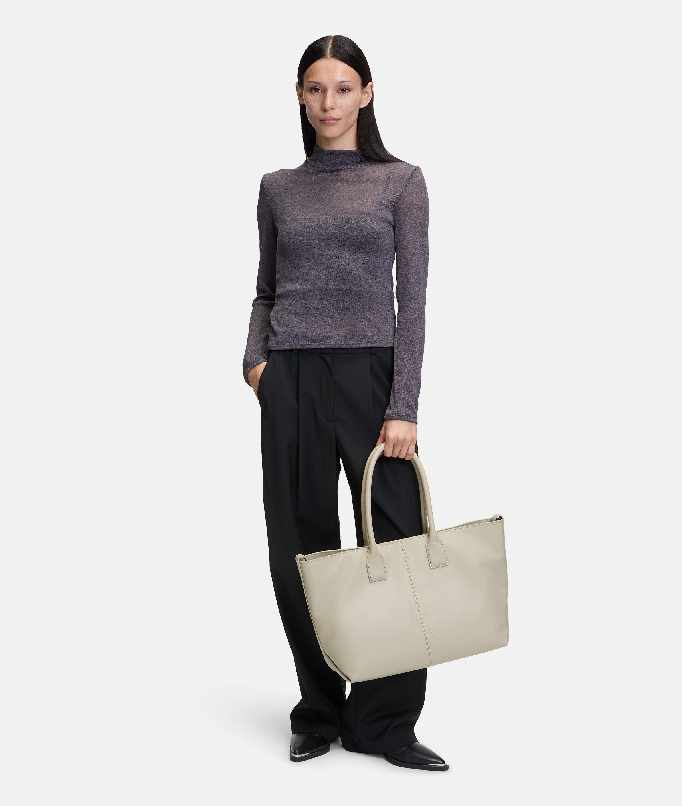 Shopper in cream, grey & beige