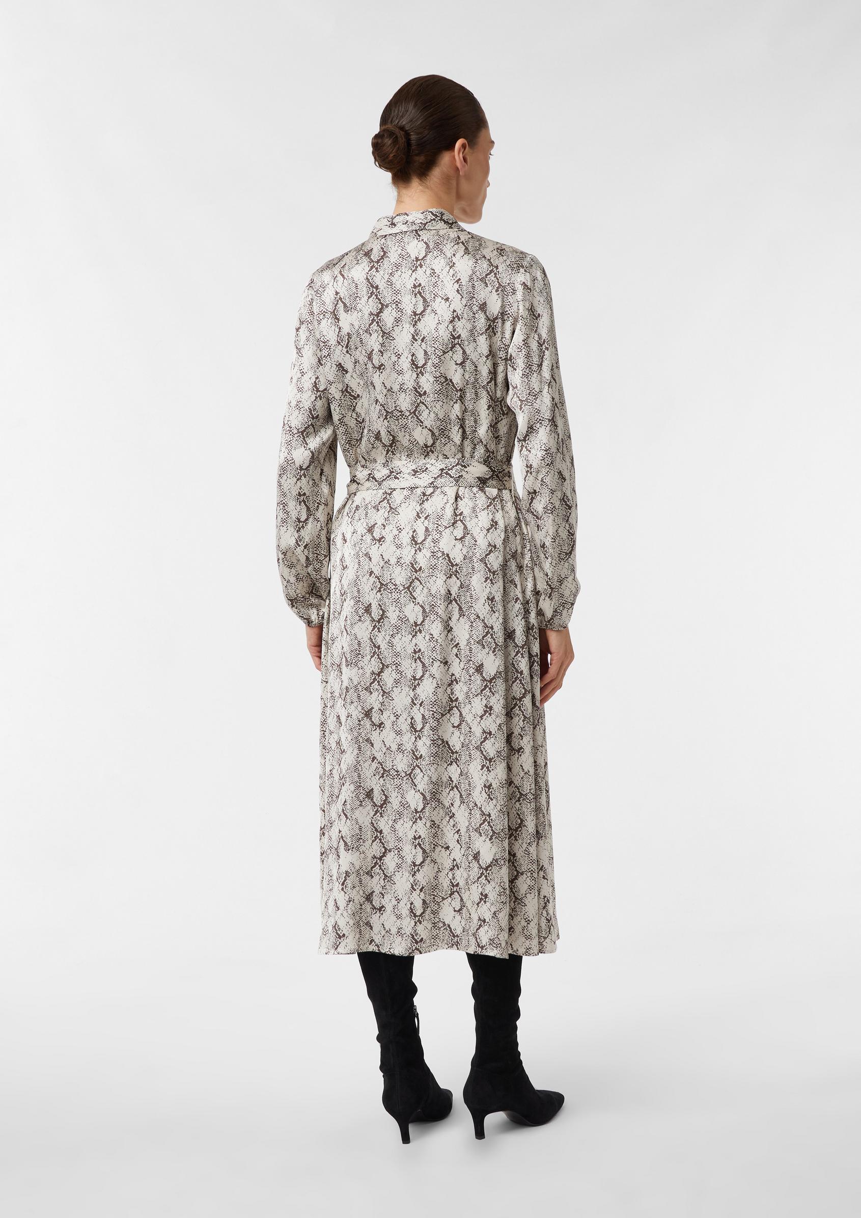 animal print shirt dress Kigali Button Down Cotton duty vibe Ladies - Brown/Leopard Print Tie-Belt