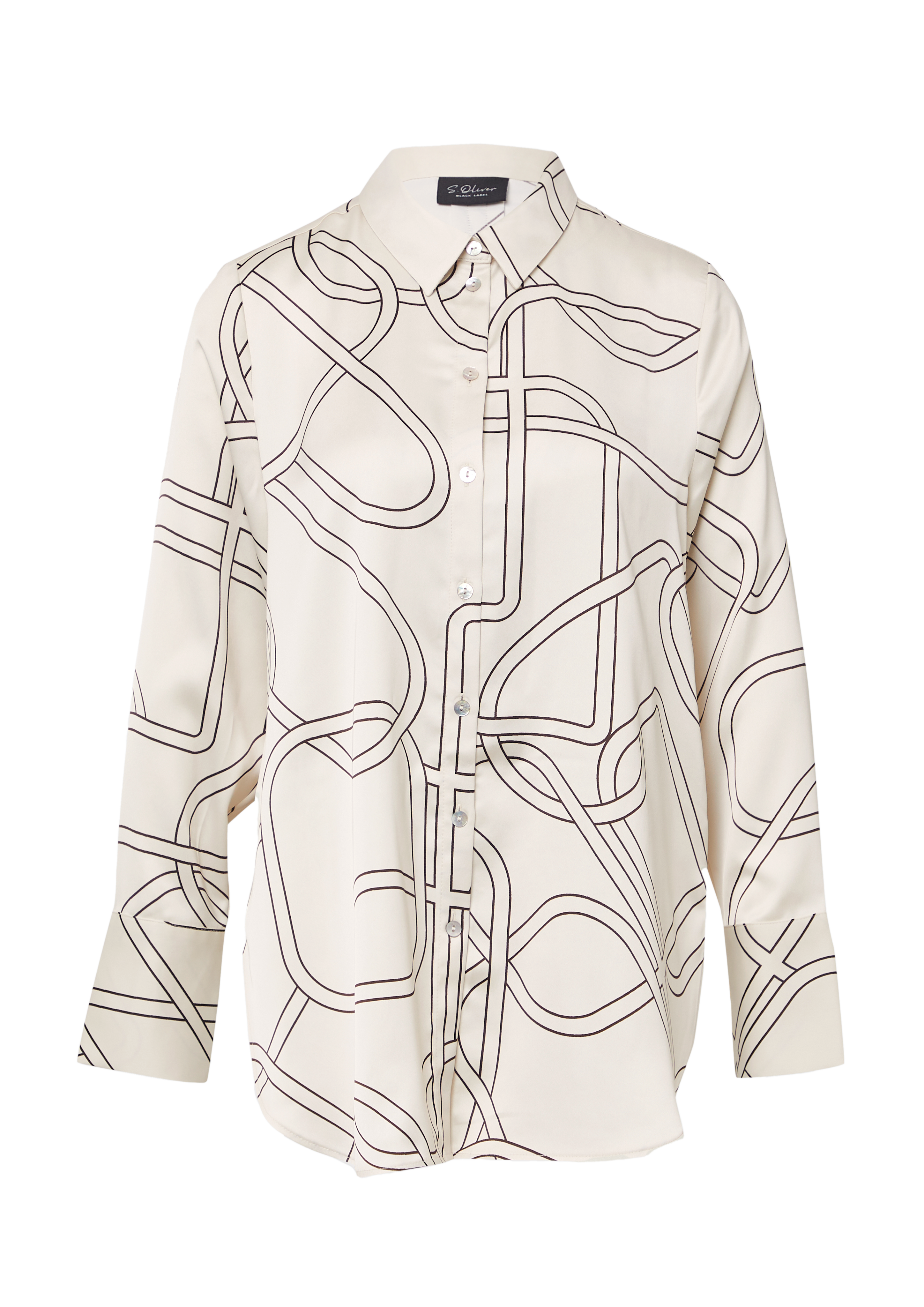 Gemusterte Longbluse aus Satin