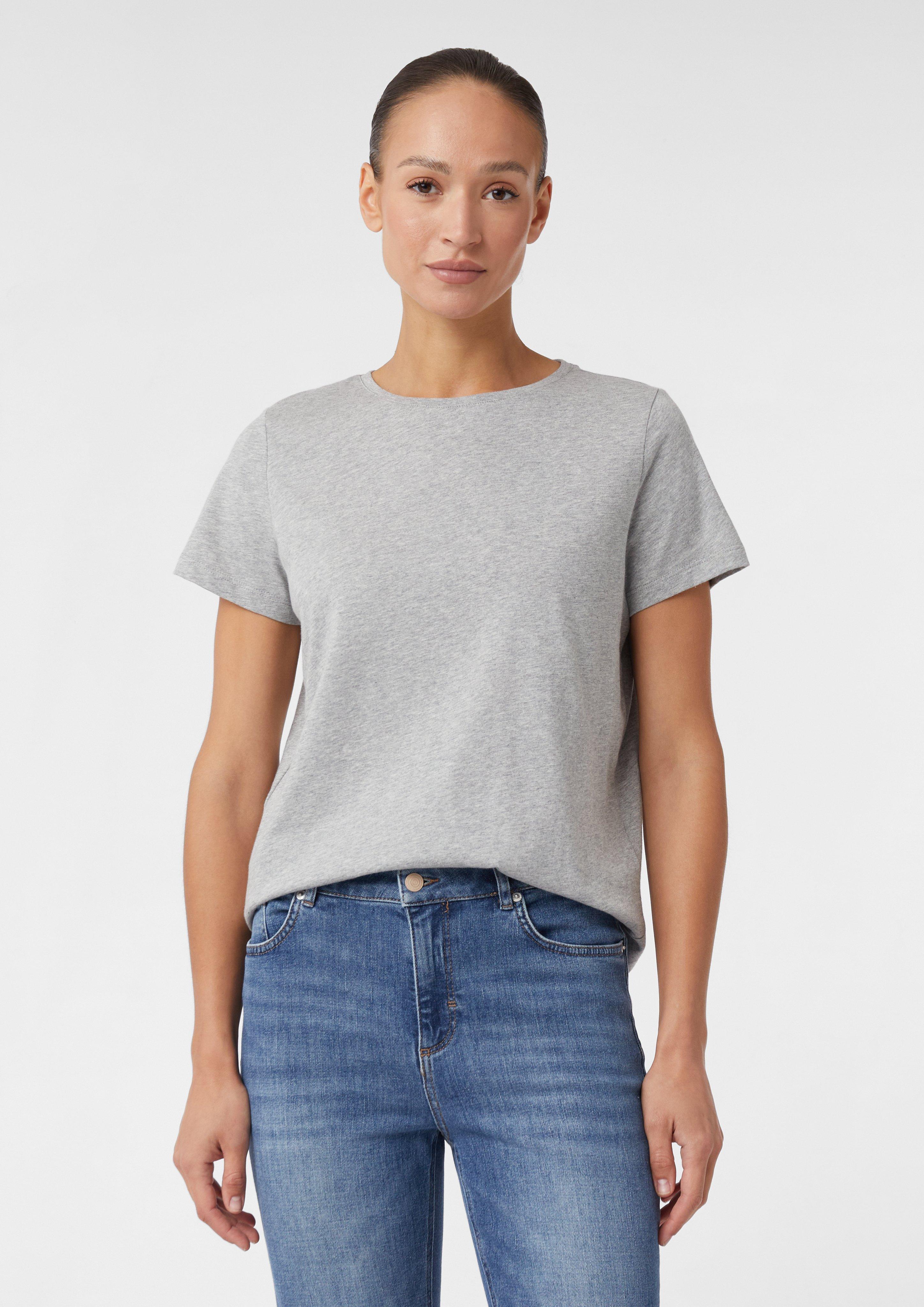 【NONCODE】Rhonda Slit Wool T-Shirt Cotton T-shirt with a logo print on the side - Grey | SCAYLE