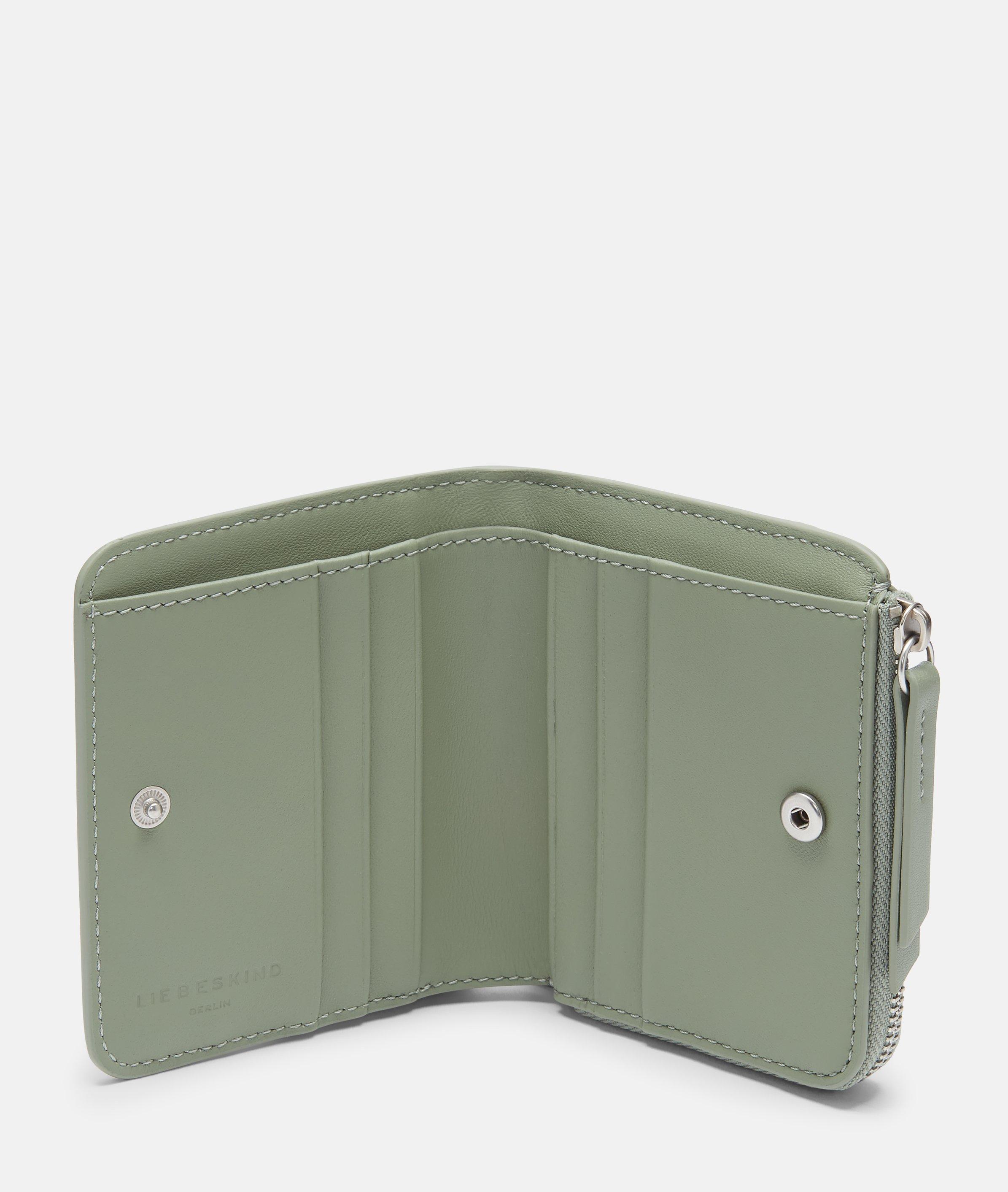 Tina portemonnee S in olijfgroen & zwart