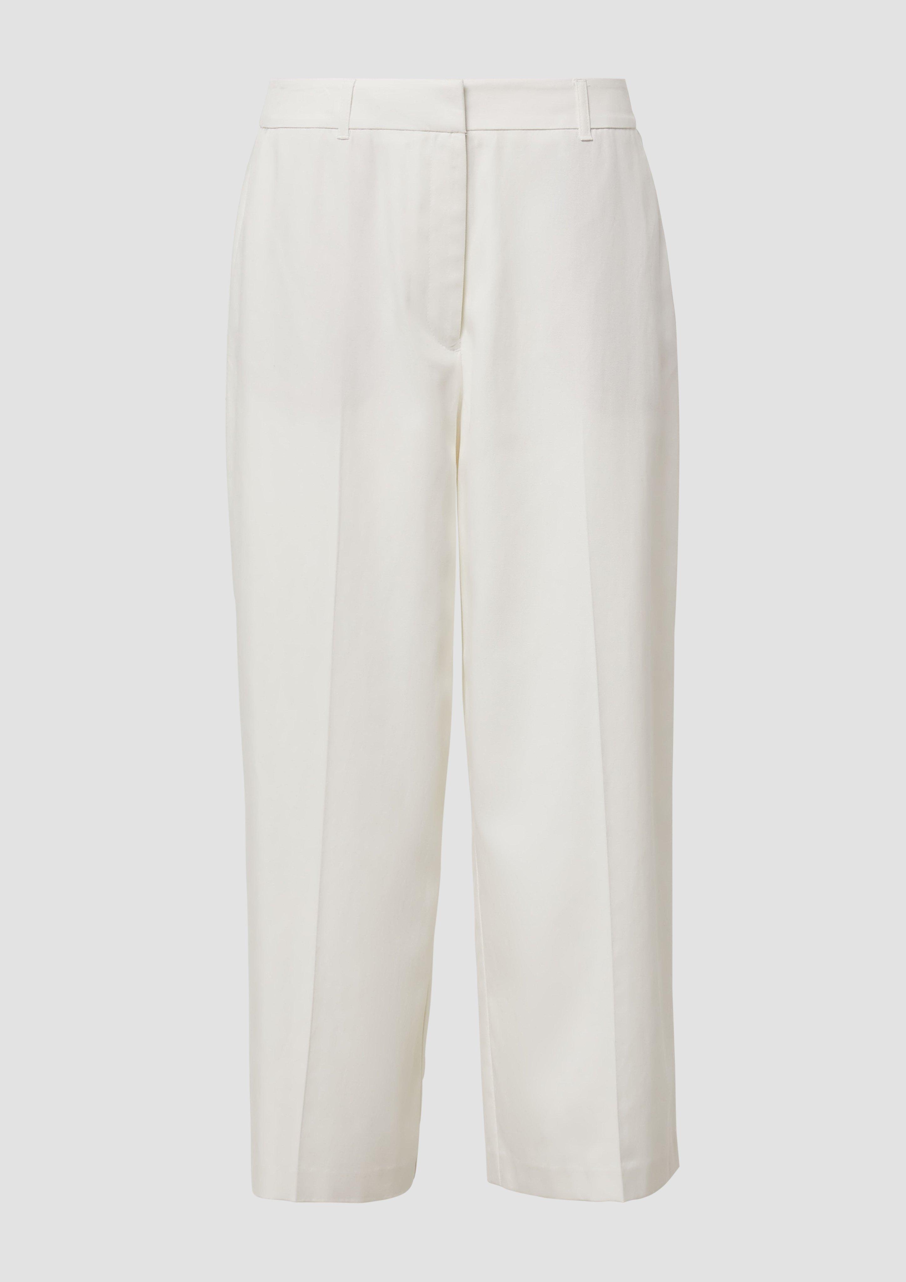 s.Oliver - Wide-Leg-Culotte aus Lyocell-Baumwollmix, Damen, creme