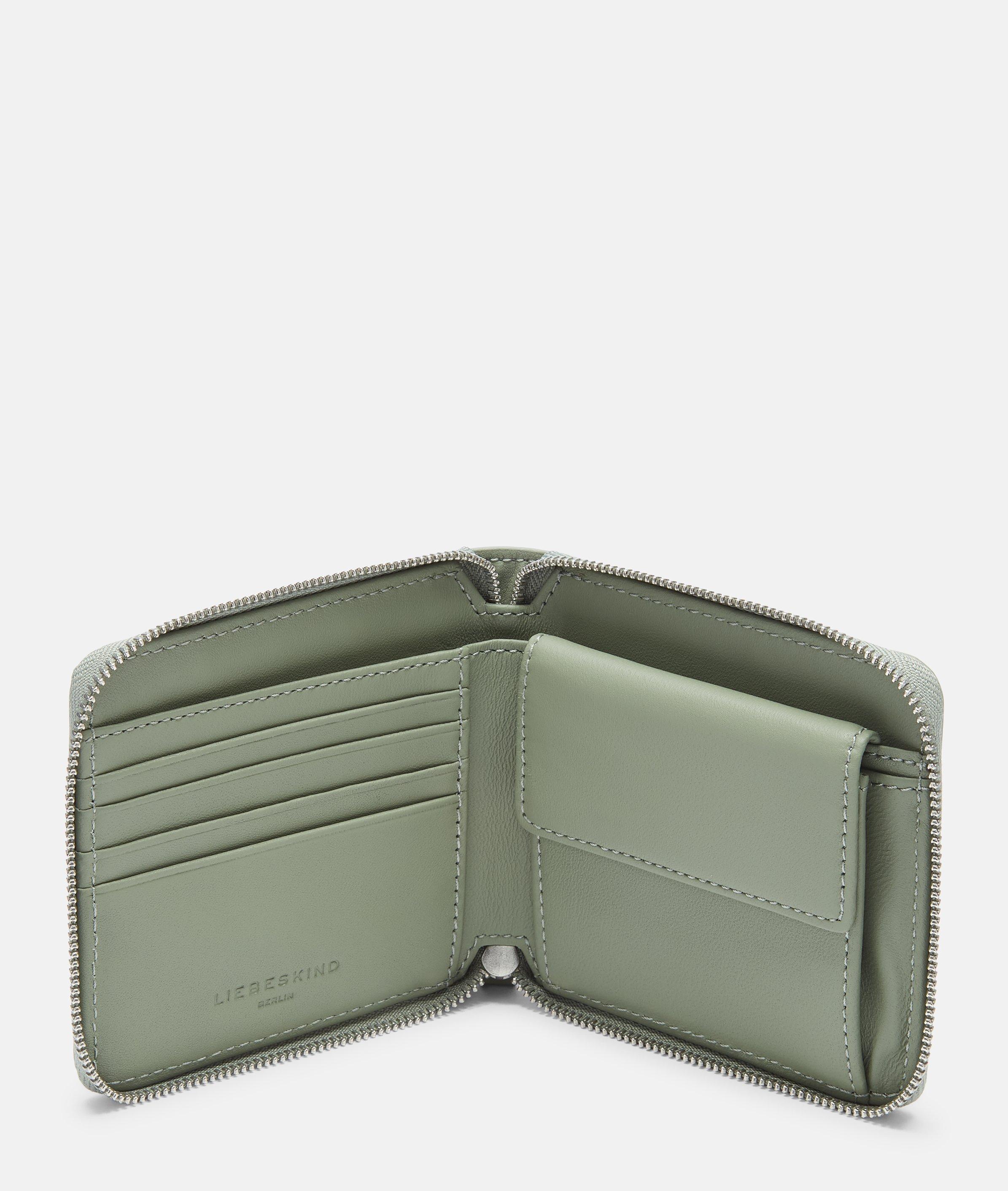 Liana portemonnee M in olijfgroen & zwart