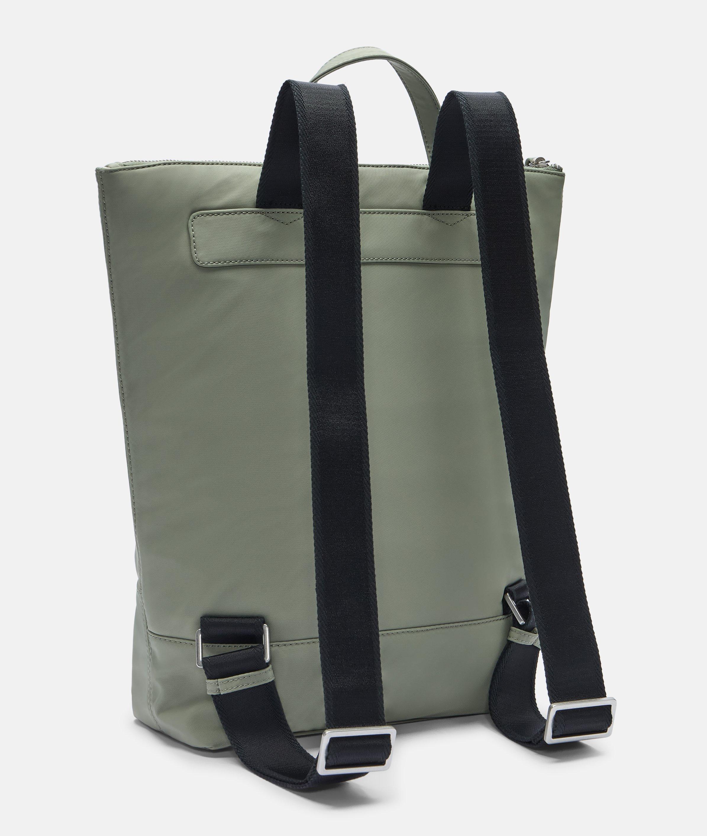 Nylon Rucksack L in olive & schwarz