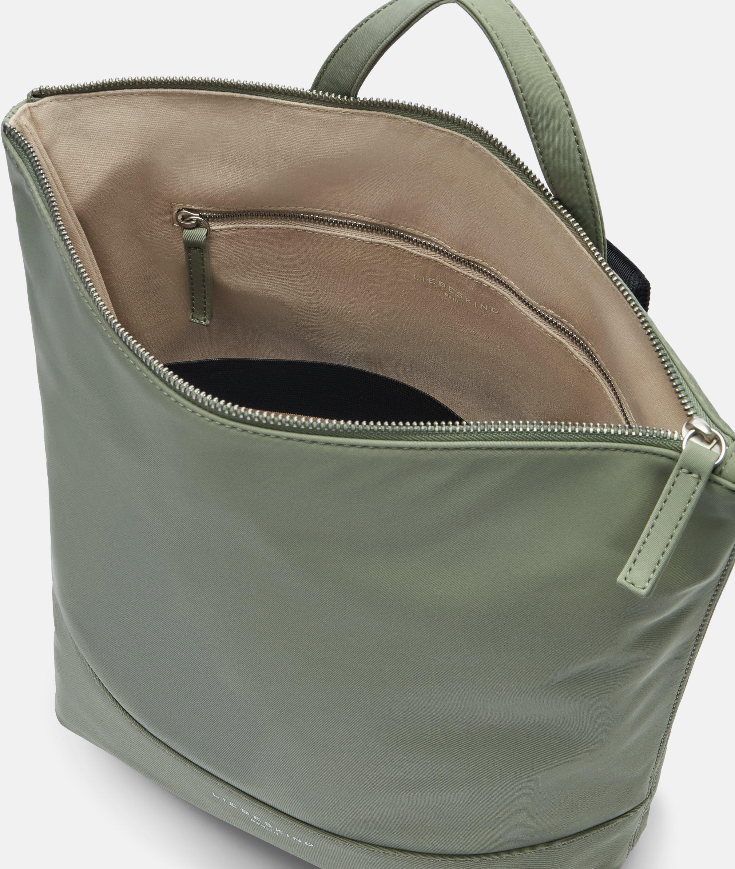 Nylon Rucksack L in olive & schwarz