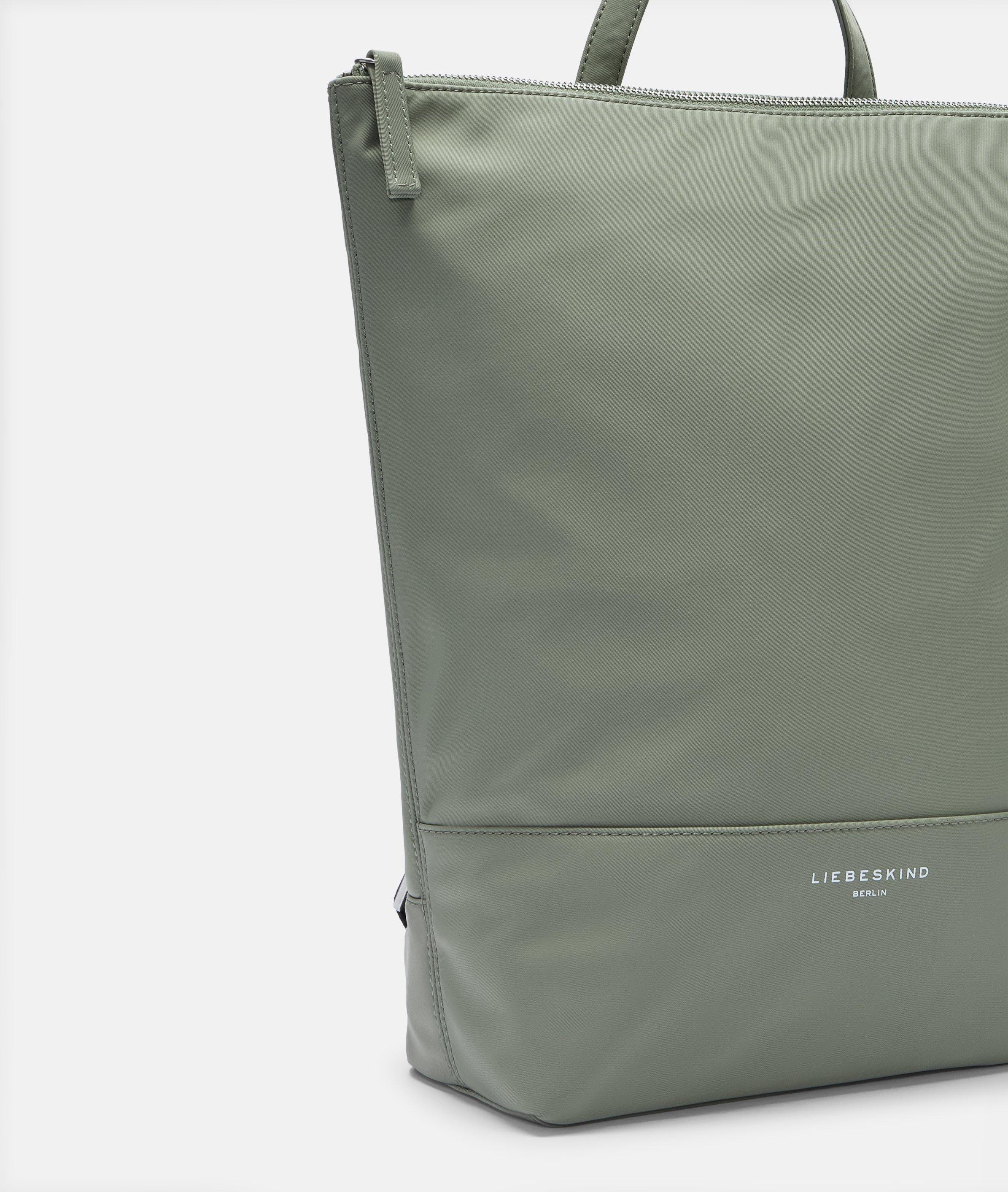 Nylon Rucksack L in olive & schwarz