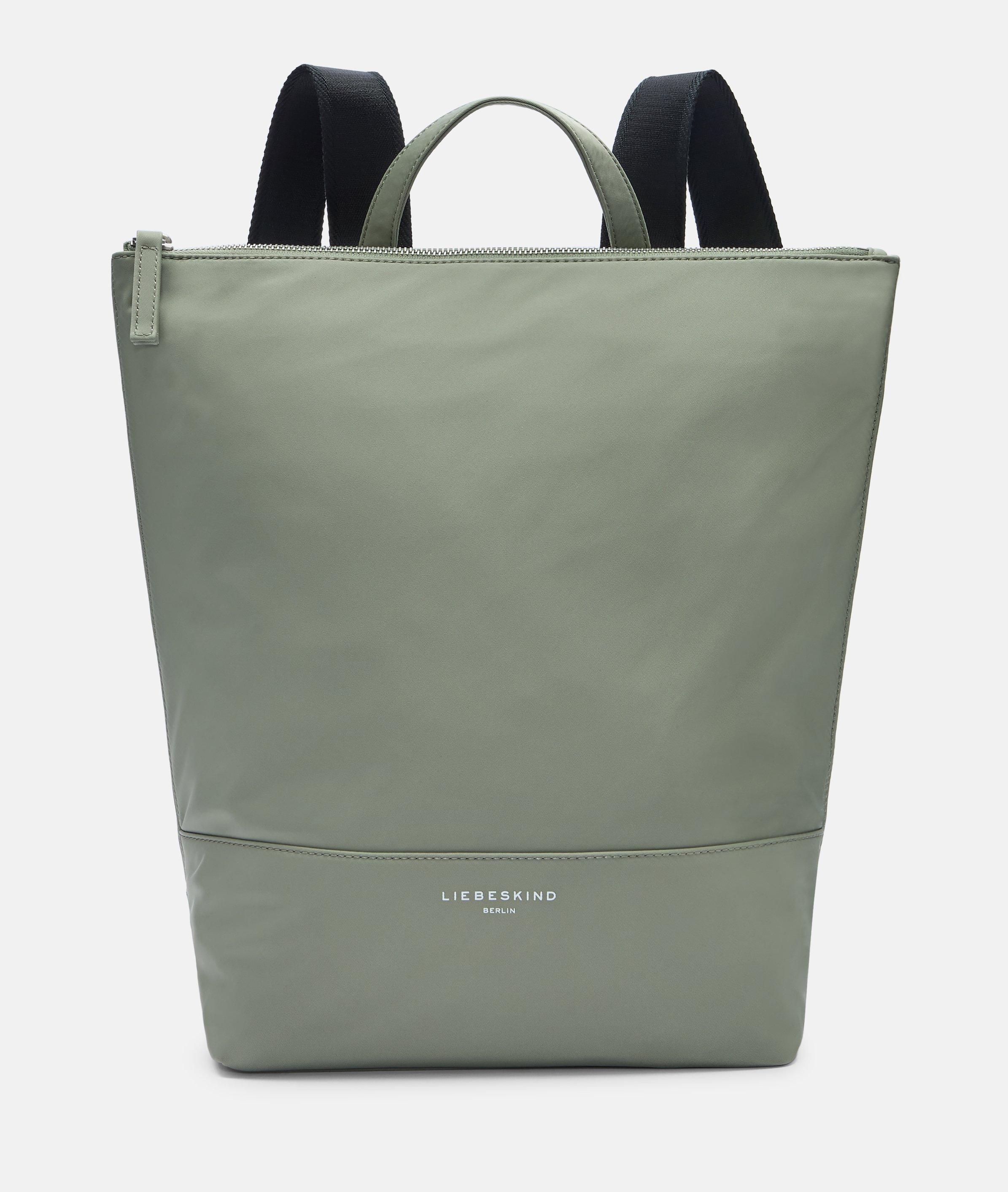 Nylon Rucksack L in olive & schwarz