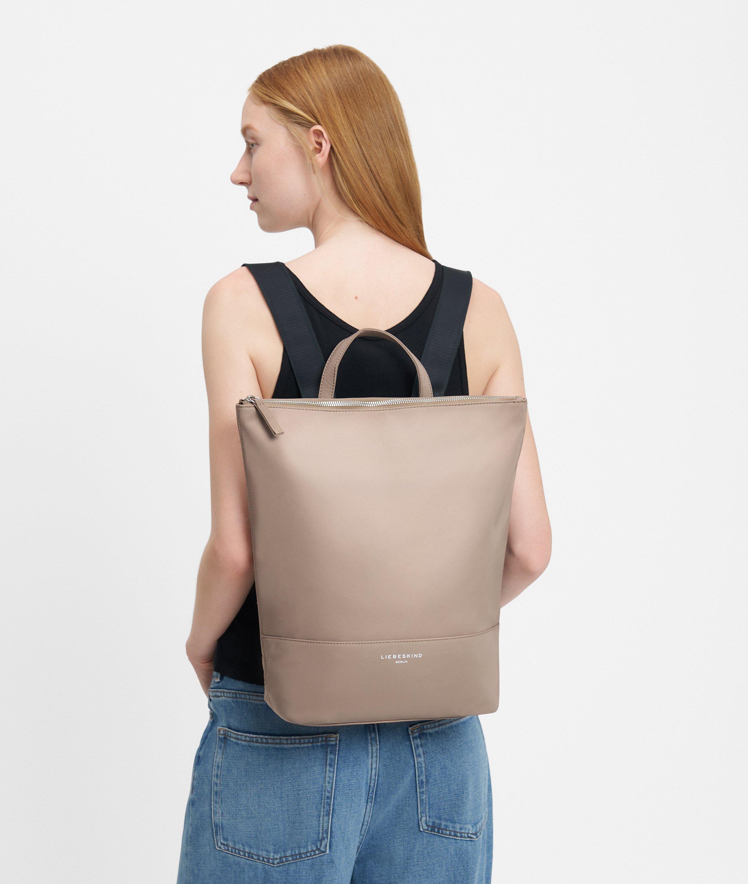 Nylon Rucksack L in braun & schwarz