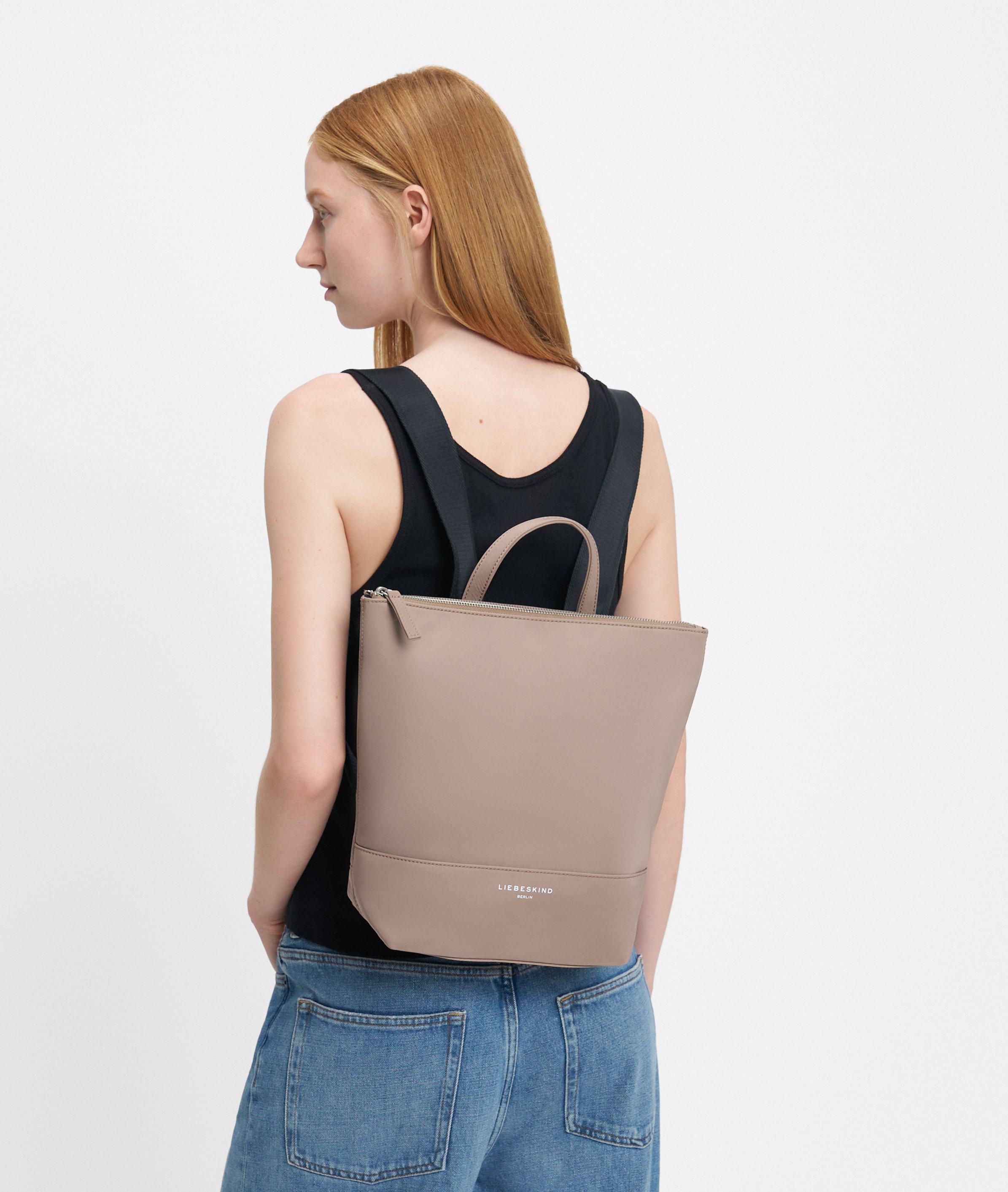 Nylon Rucksack M in braun & schwarz