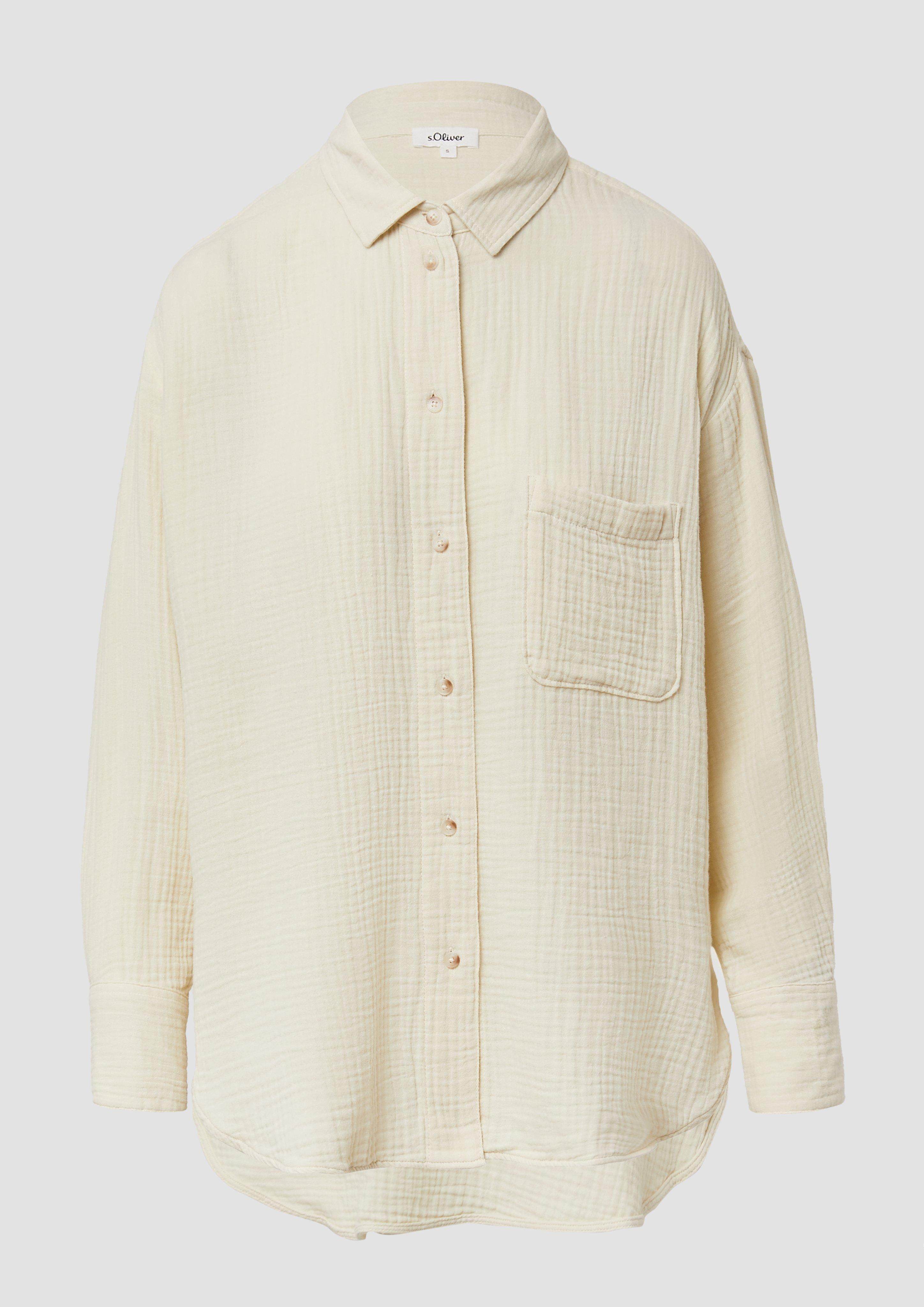 s.Oliver - Oversized Bluse aus Musselin, Damen, Beige