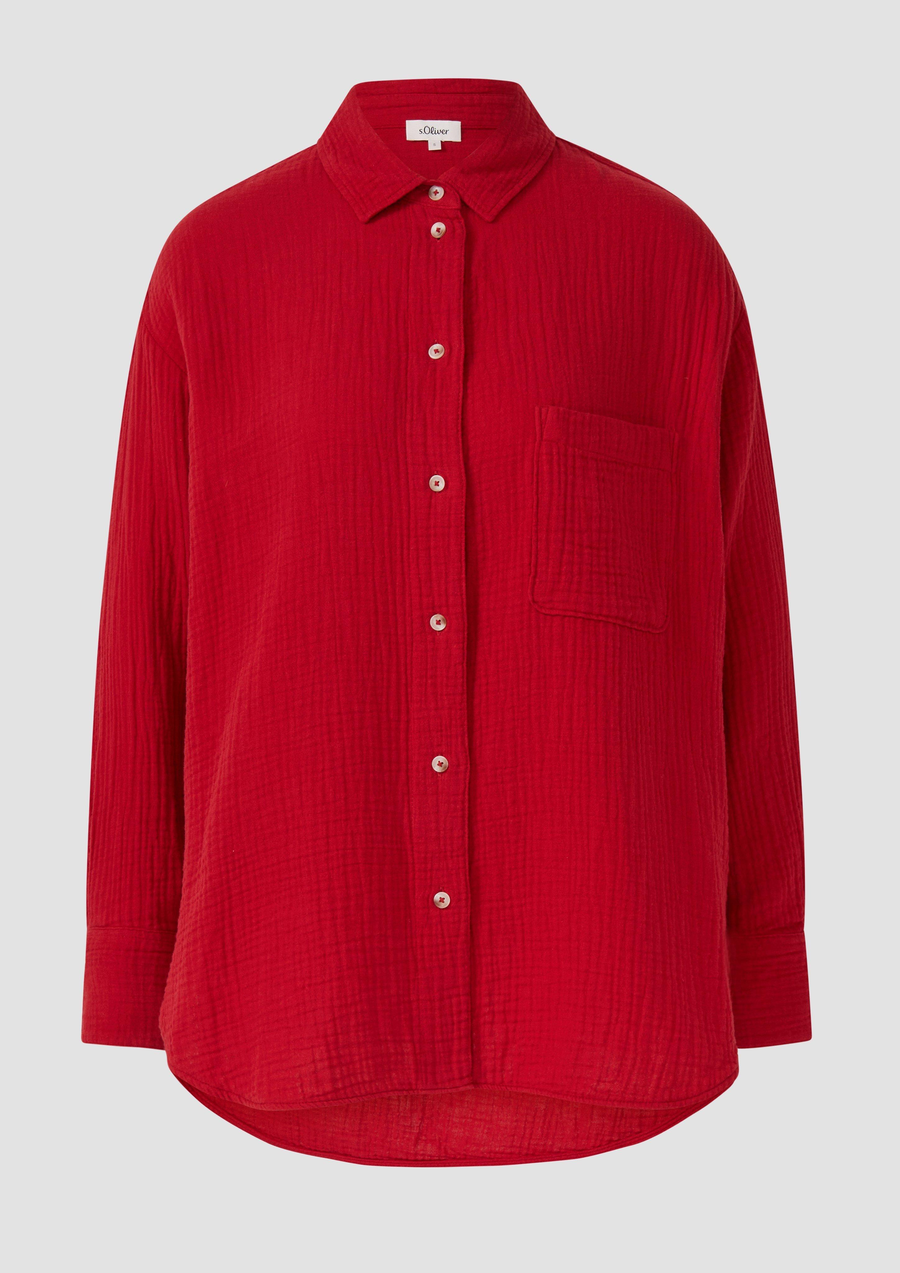 s.Oliver - Oversized Bluse aus Musselin, Damen, rot