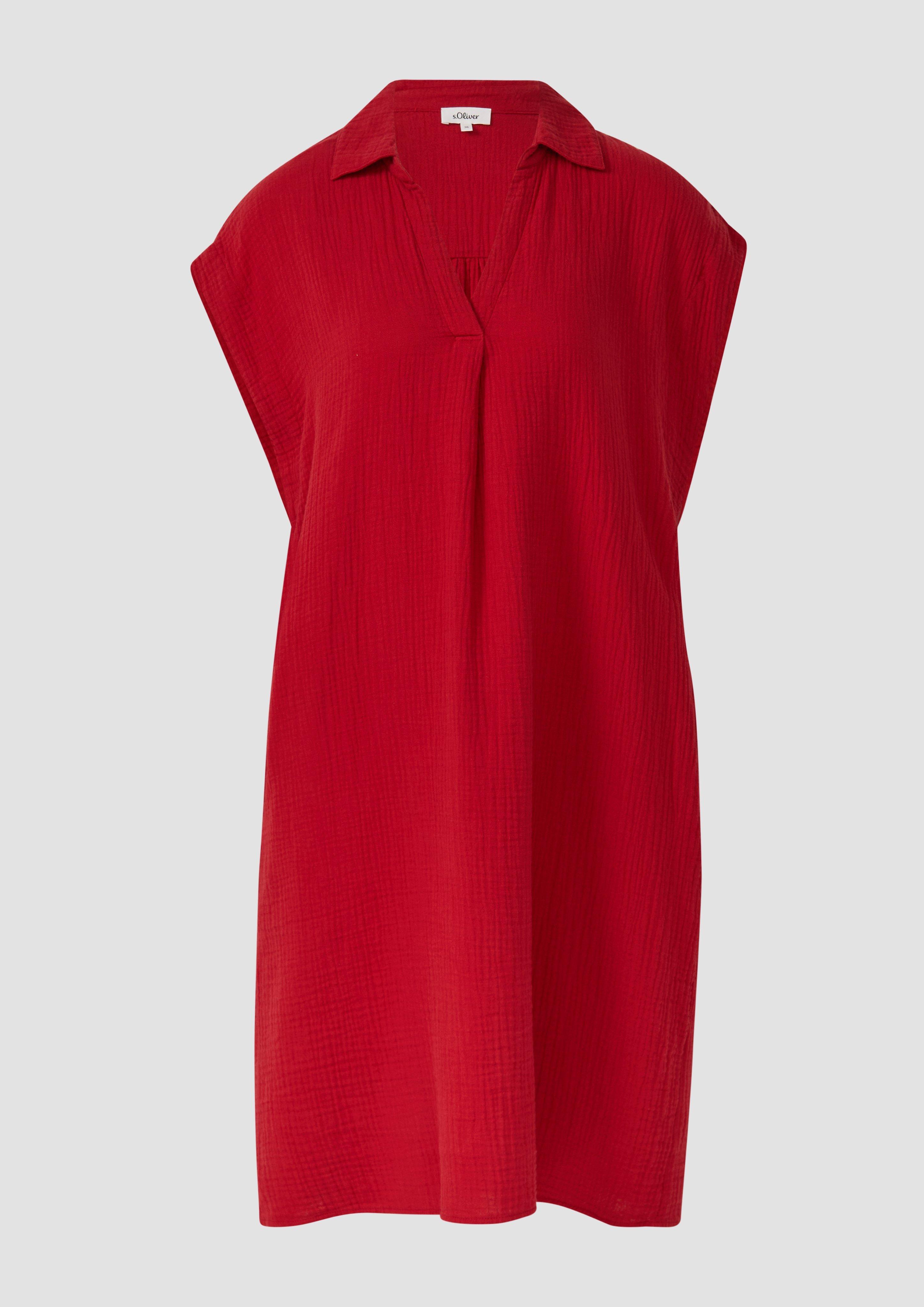 s.Oliver - Lässiges Kleid aus Musselin mit Eingrifftaschen, Damen, rot