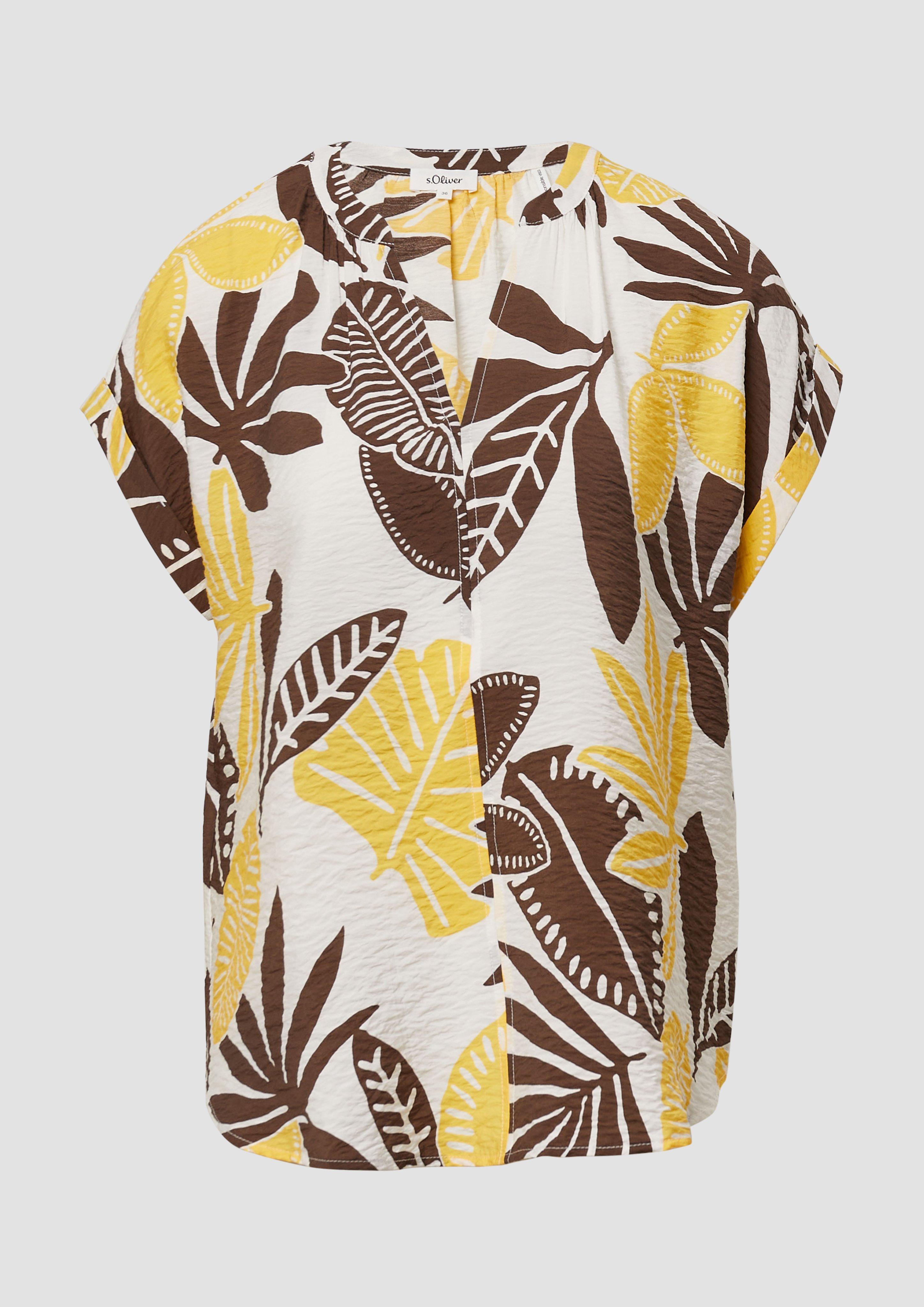 s.Oliver - Strukturierte Bluse mit Raff-Details, Damen, creme