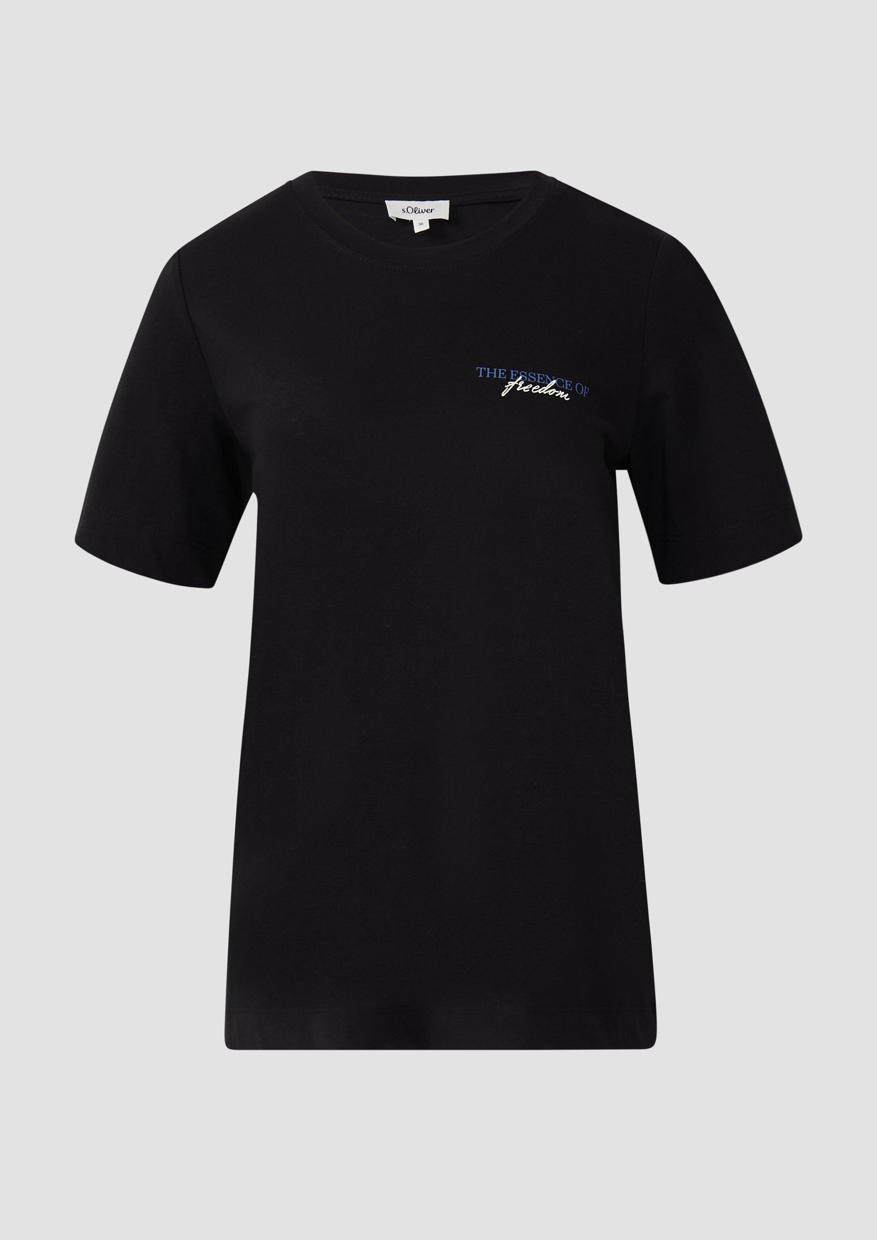 s.Oliver - T-Shirt im Relaxed Fit mit Front- und Rückenprint, Damen, schwarz