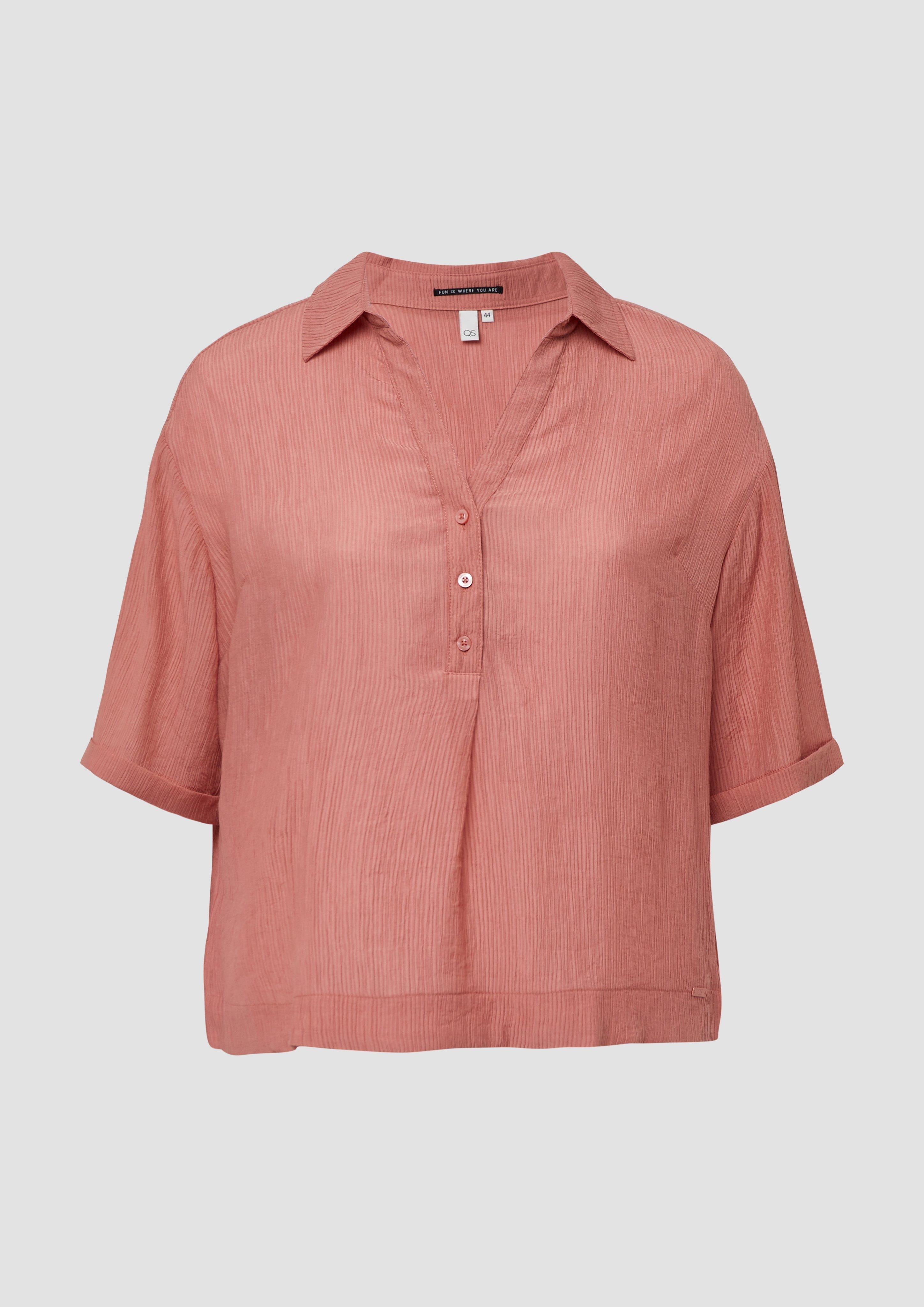 QS - Bluse im Loose Fit mit Wascheffekt, Damen, Orange