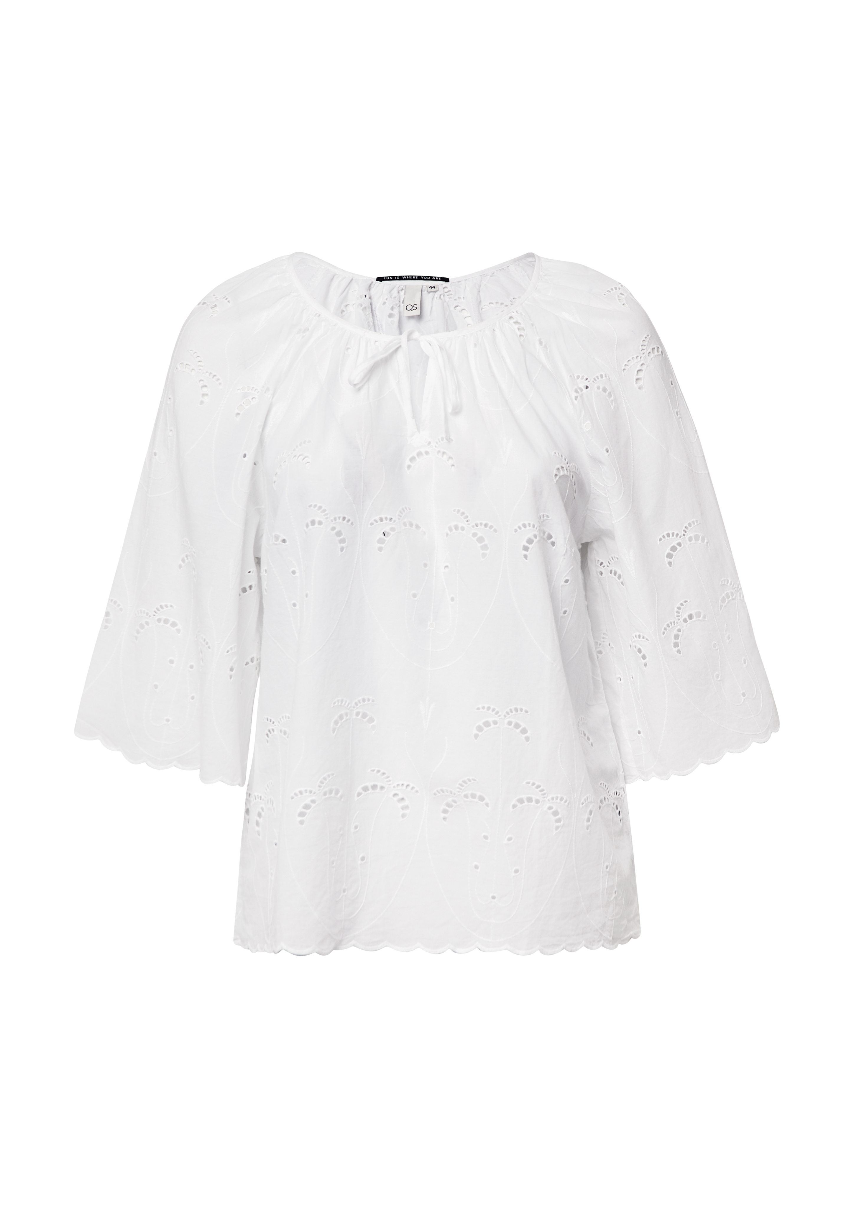 Qs Bluse Mit Lochspitzen-Details