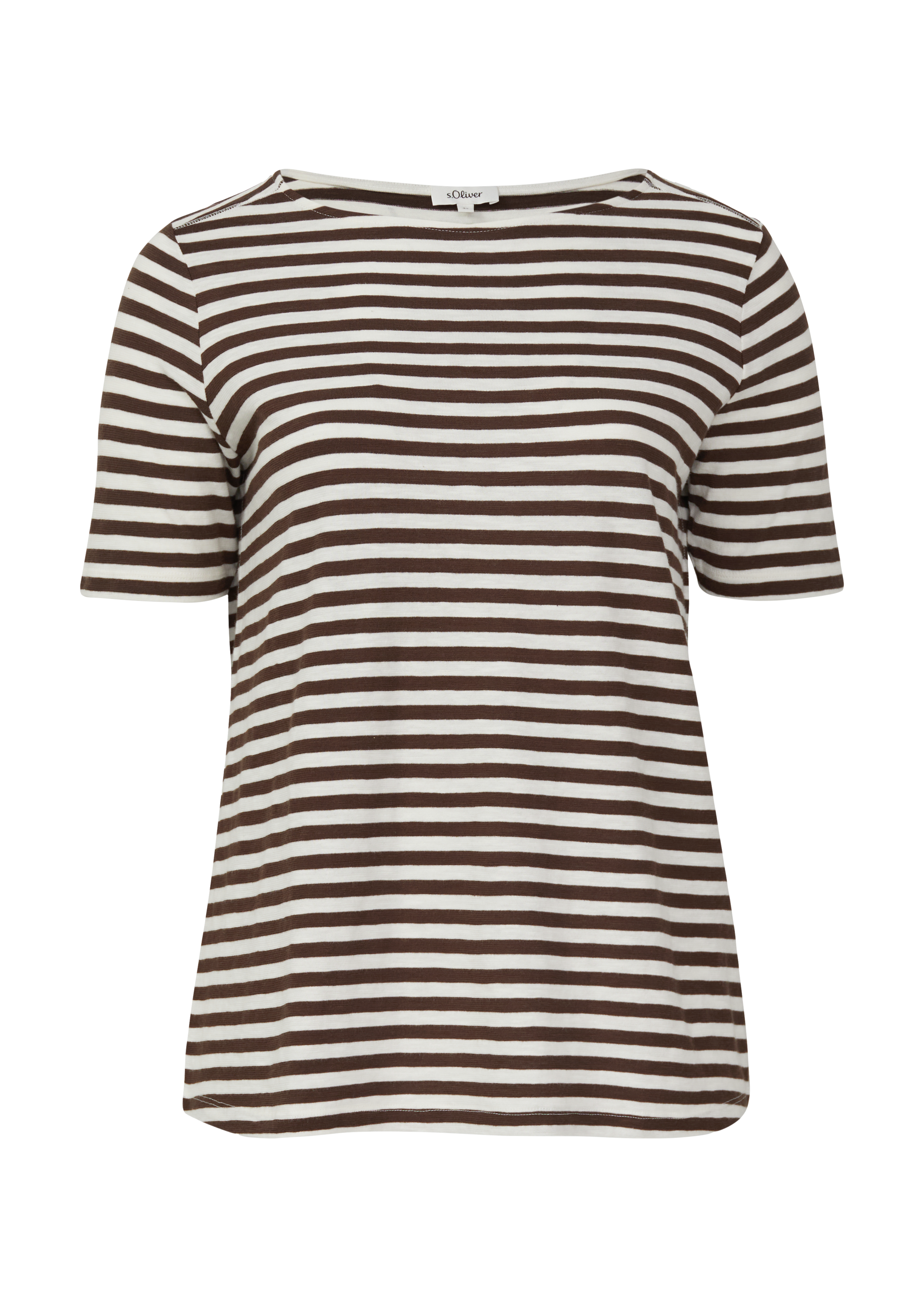 s.Oliver Gestreiftes T-Shirt Mit Flammgarnstruktur