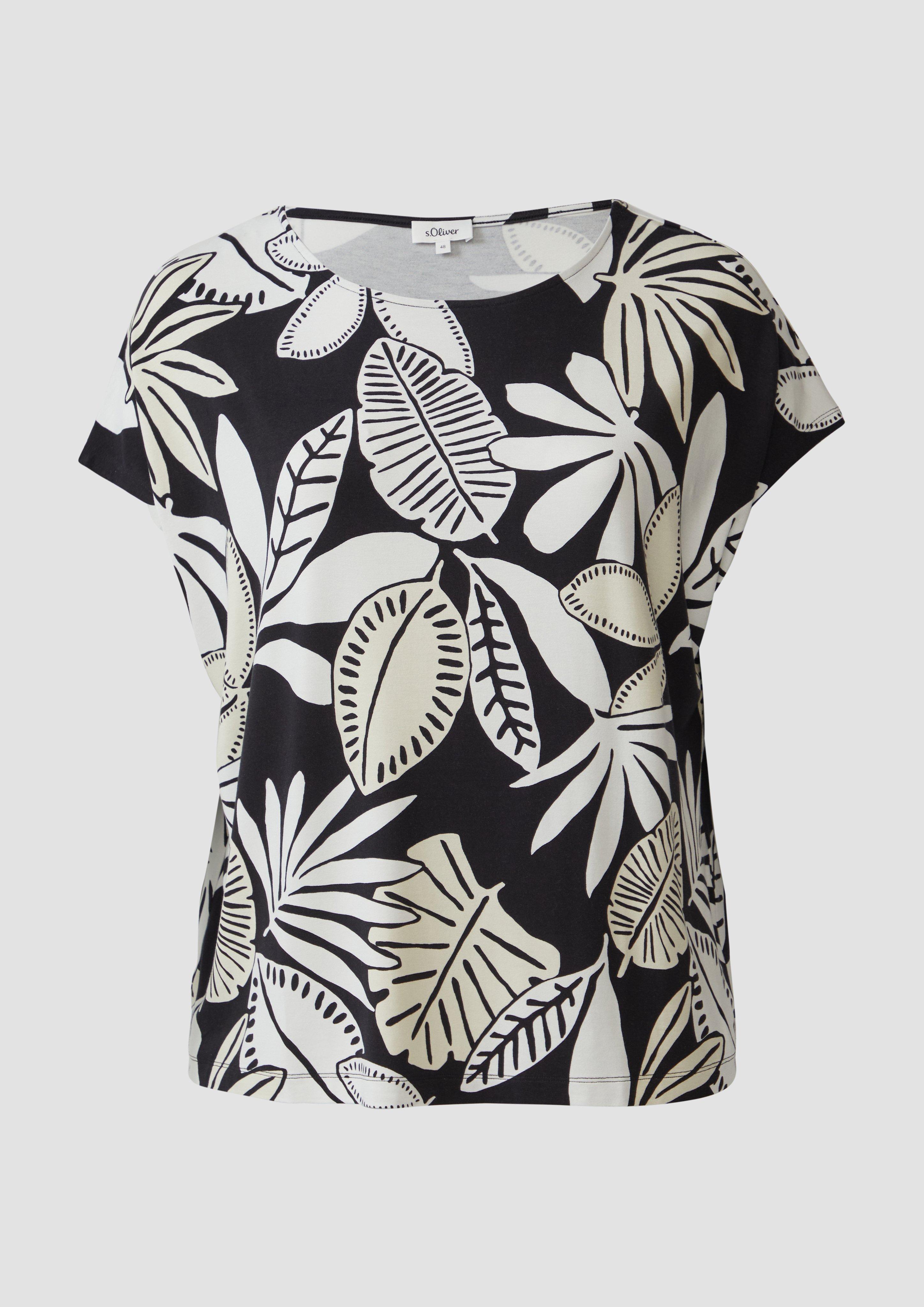 s.Oliver - Elastisches T-Shirt aus Viskosestretch im Relaxed Fit, Damen, schwarz
