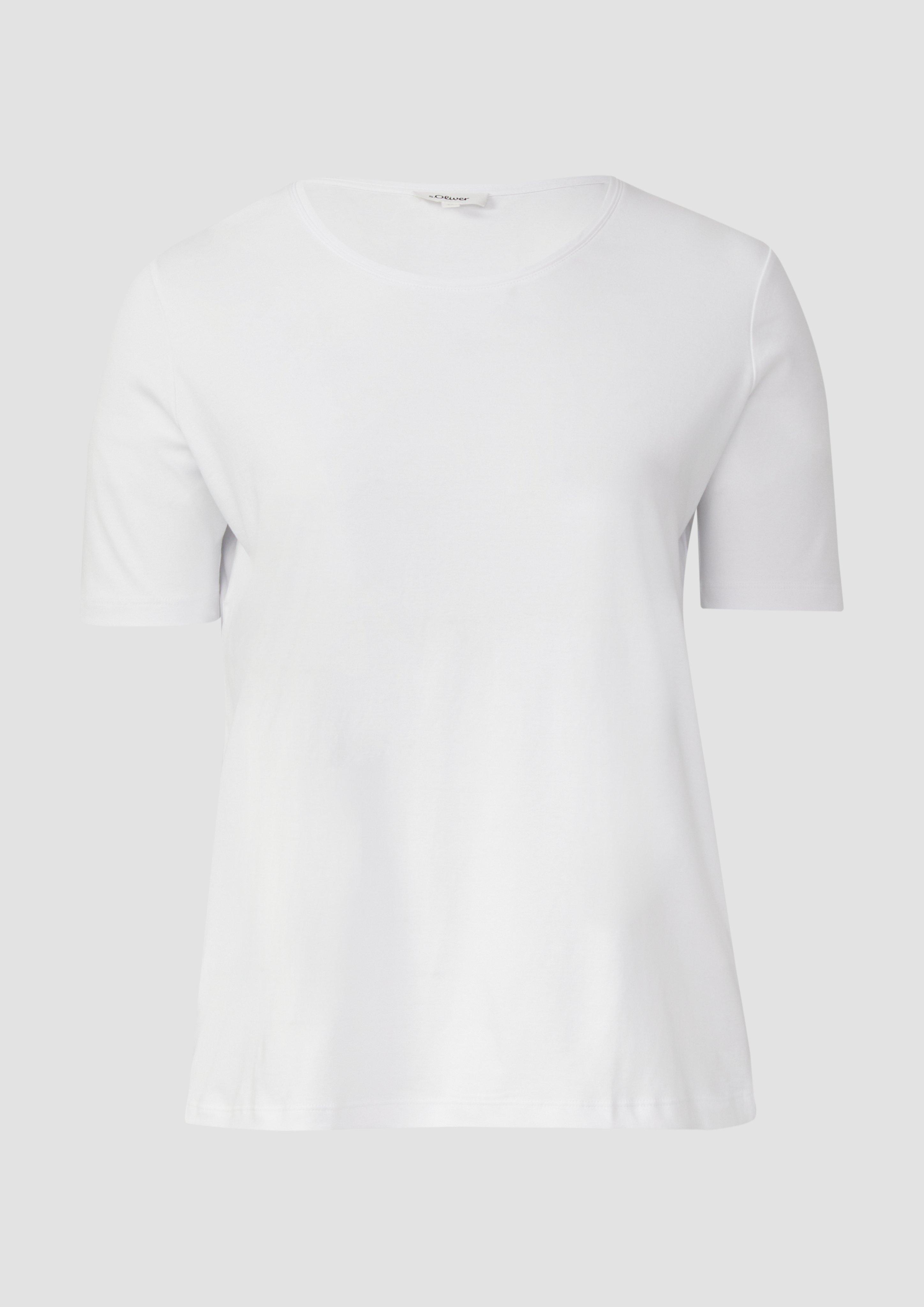 s.Oliver - T-Shirt im Regular Fit aus Interlockjersey, Damen, weiß