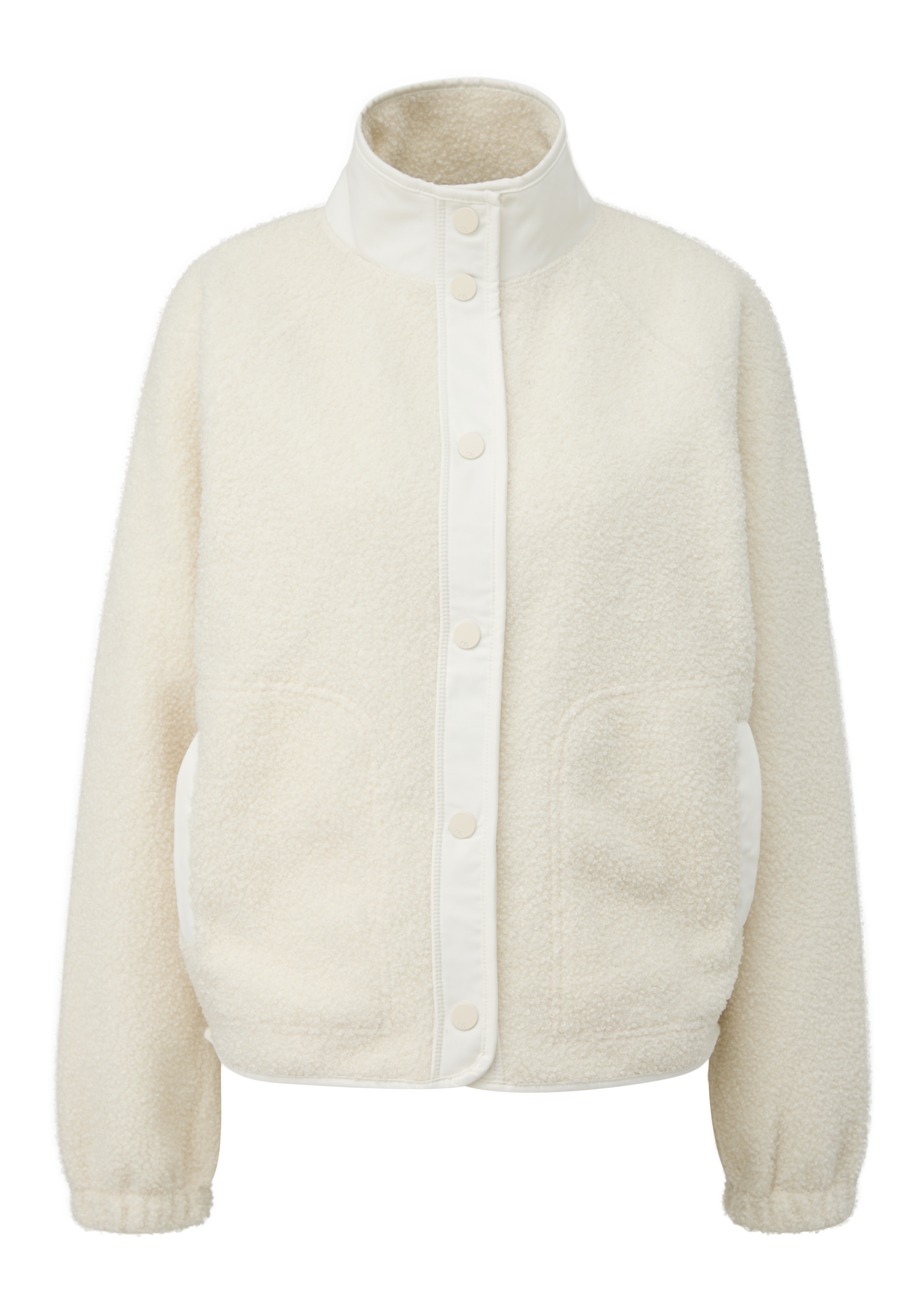 Zachte teddy fleece jas met drukknopen
