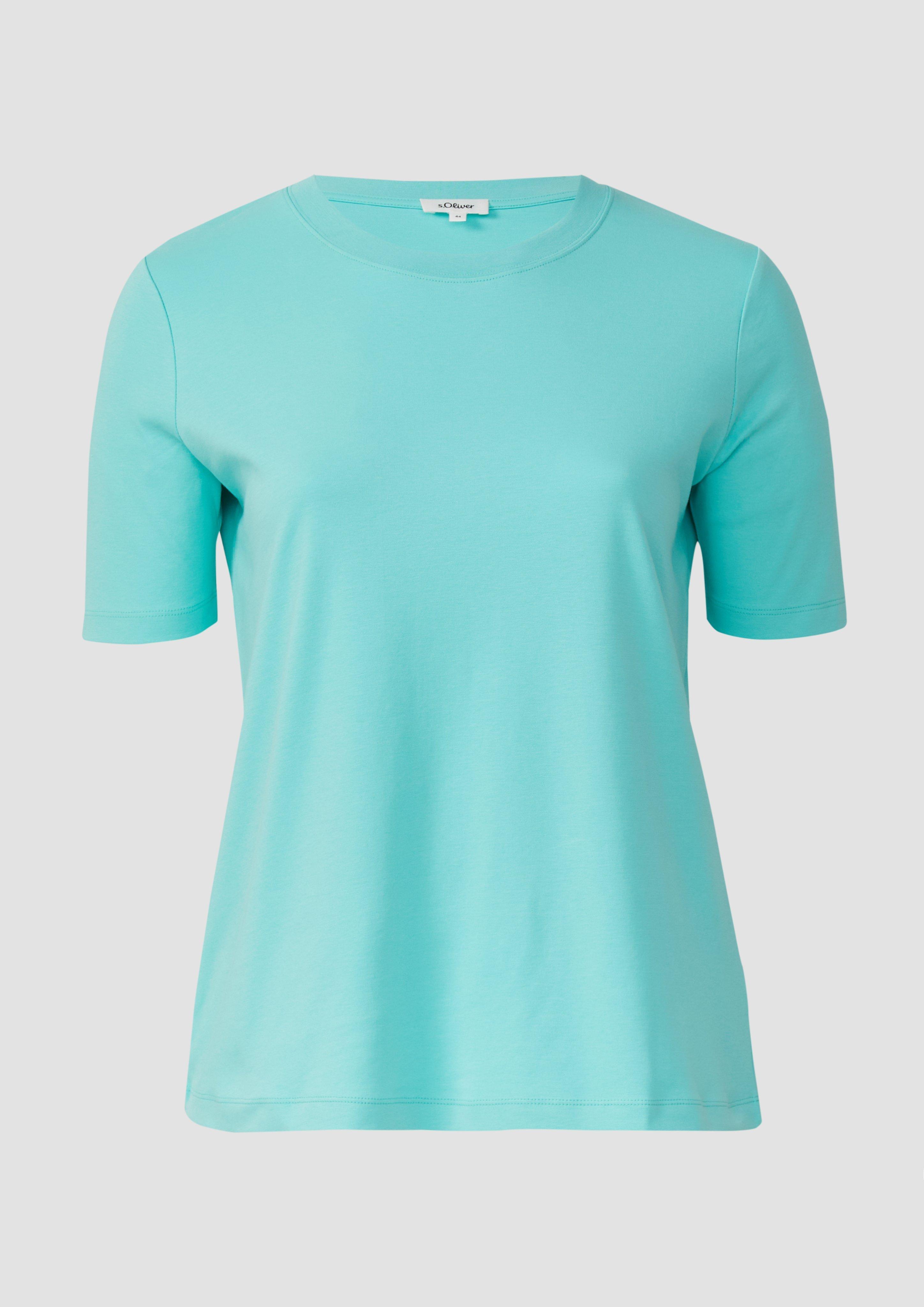 s.Oliver - T-Shirt aus Interlockjersey, Damen, türkis