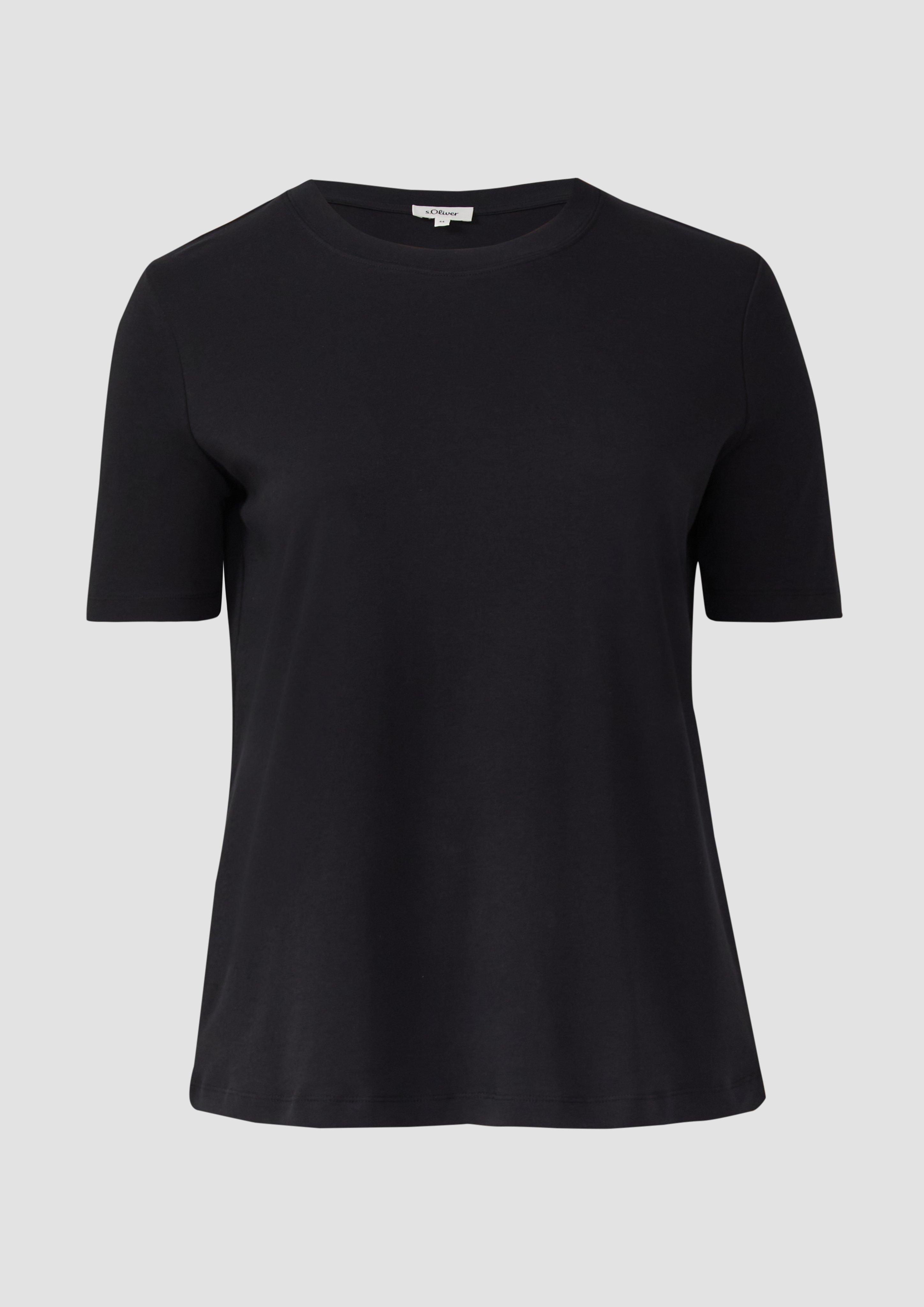 s.Oliver - T-Shirt aus Interlockjersey, Damen, schwarz