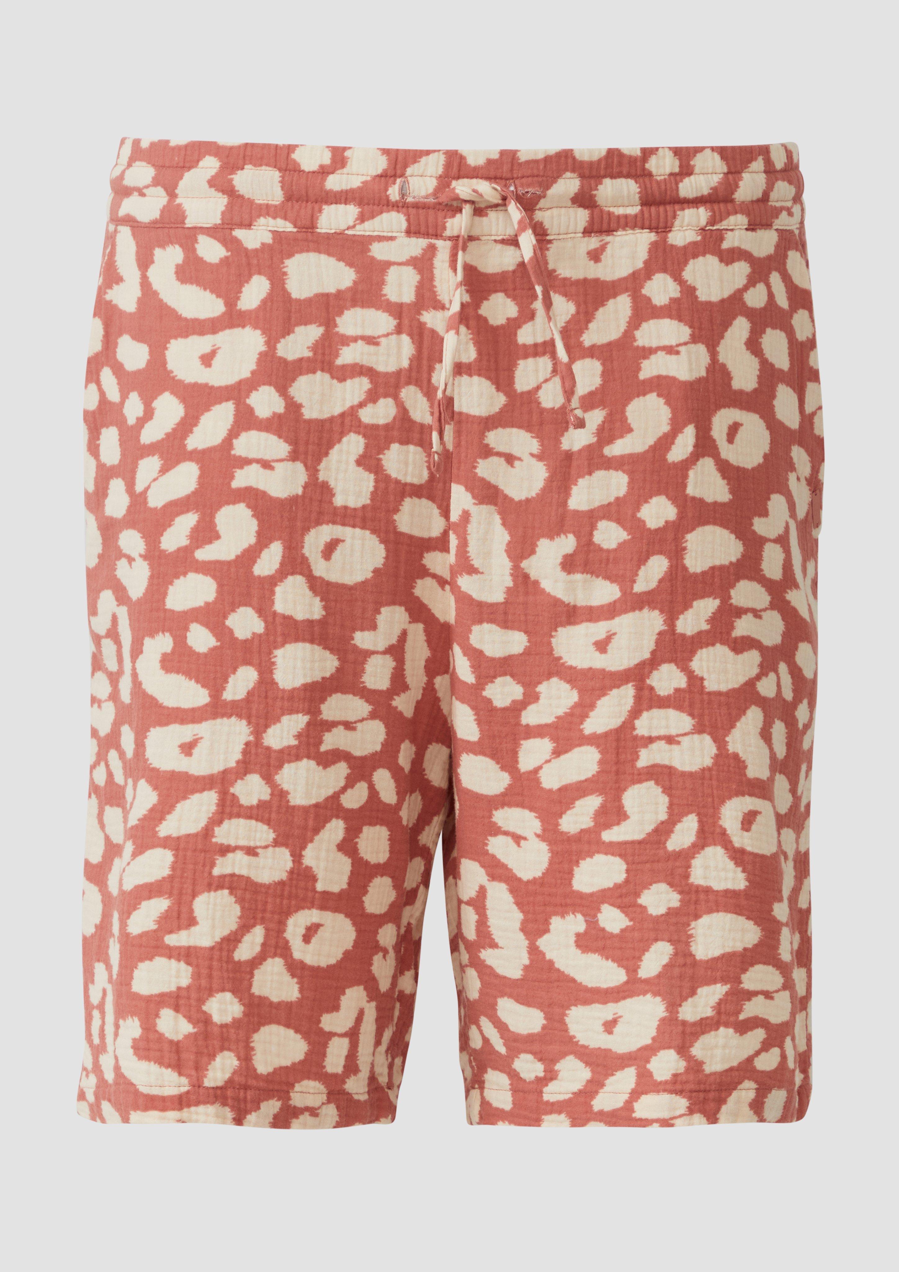 QS - Shorts mit Elastikbund, Damen, Orange
