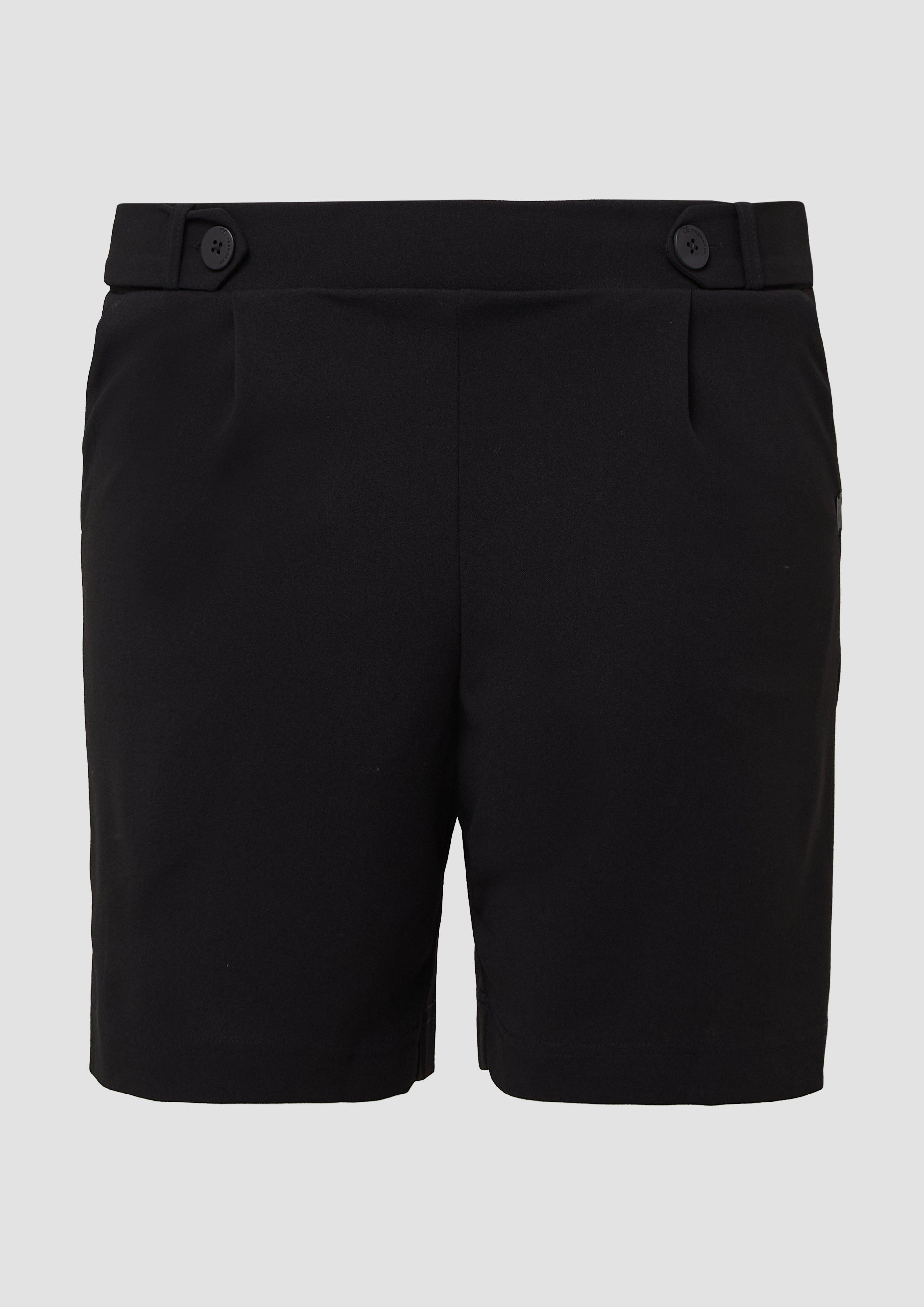 QS - Shorts aus Interlockjersey mit Elastikbund, Damen, schwarz