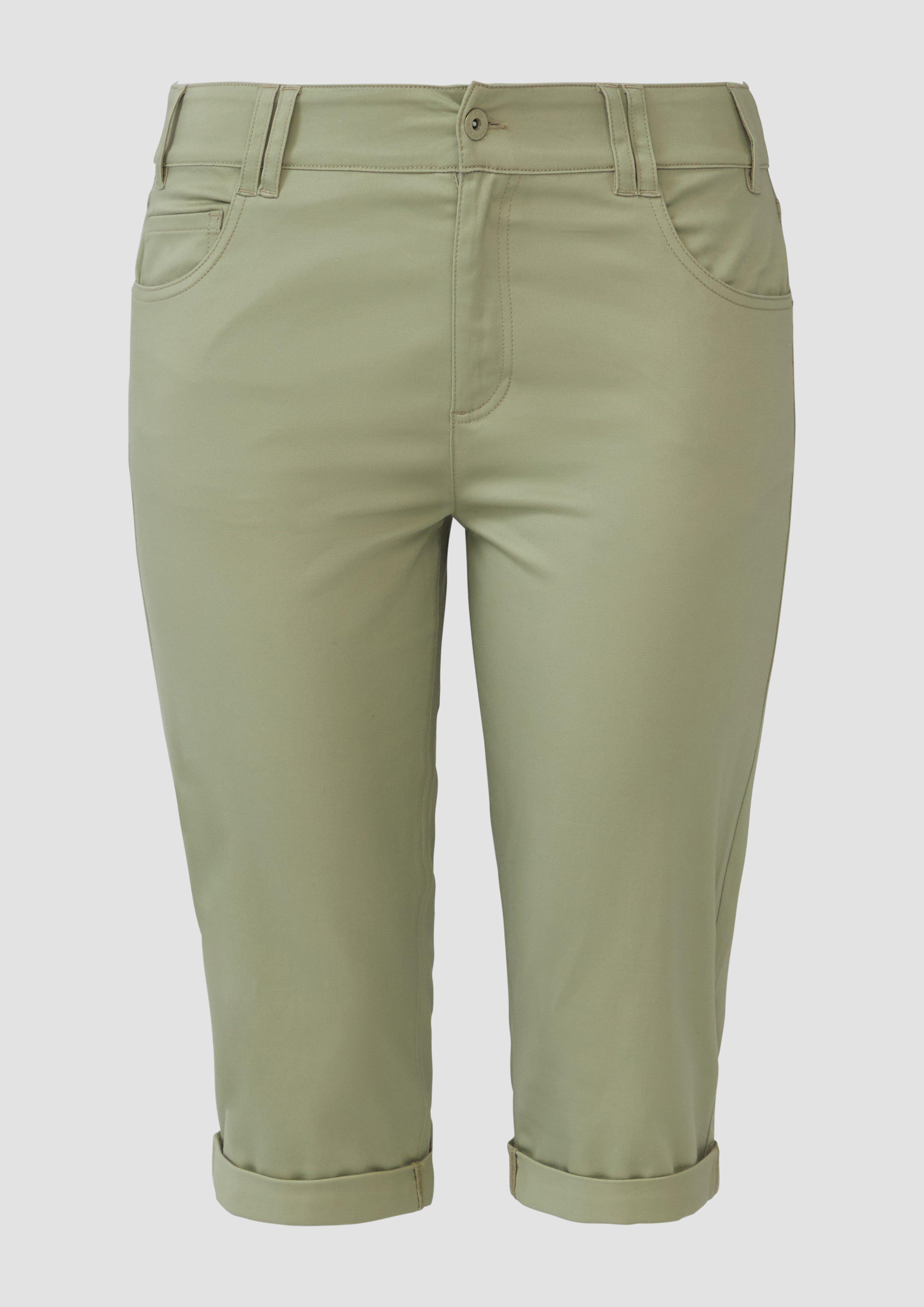 QS - Capri-Hose aus Baumwoll-Elasthan-Mischung, Damen, Grün