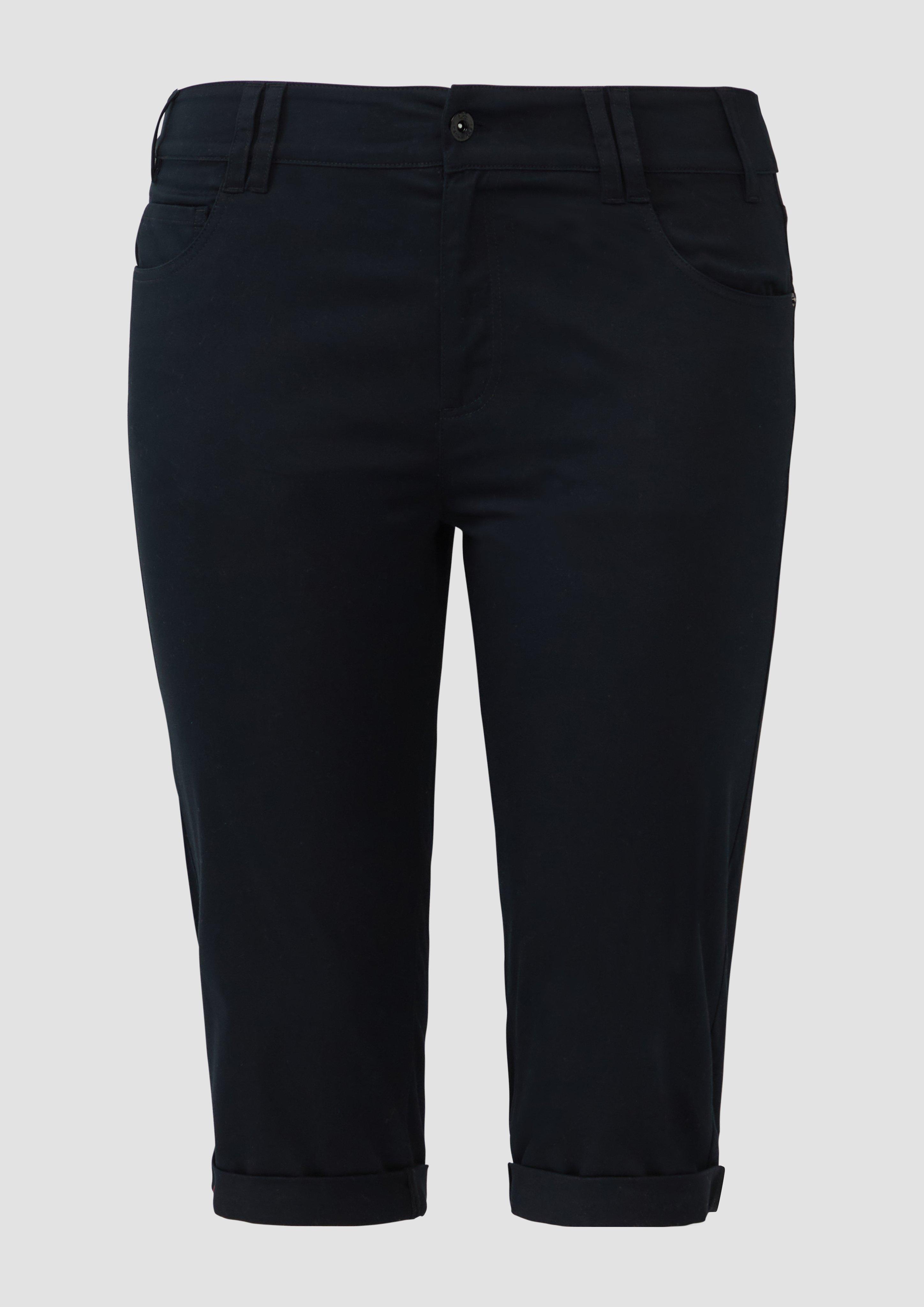 QS - Capri-Hose aus Baumwoll-Elasthan-Mischung, Damen, schwarz