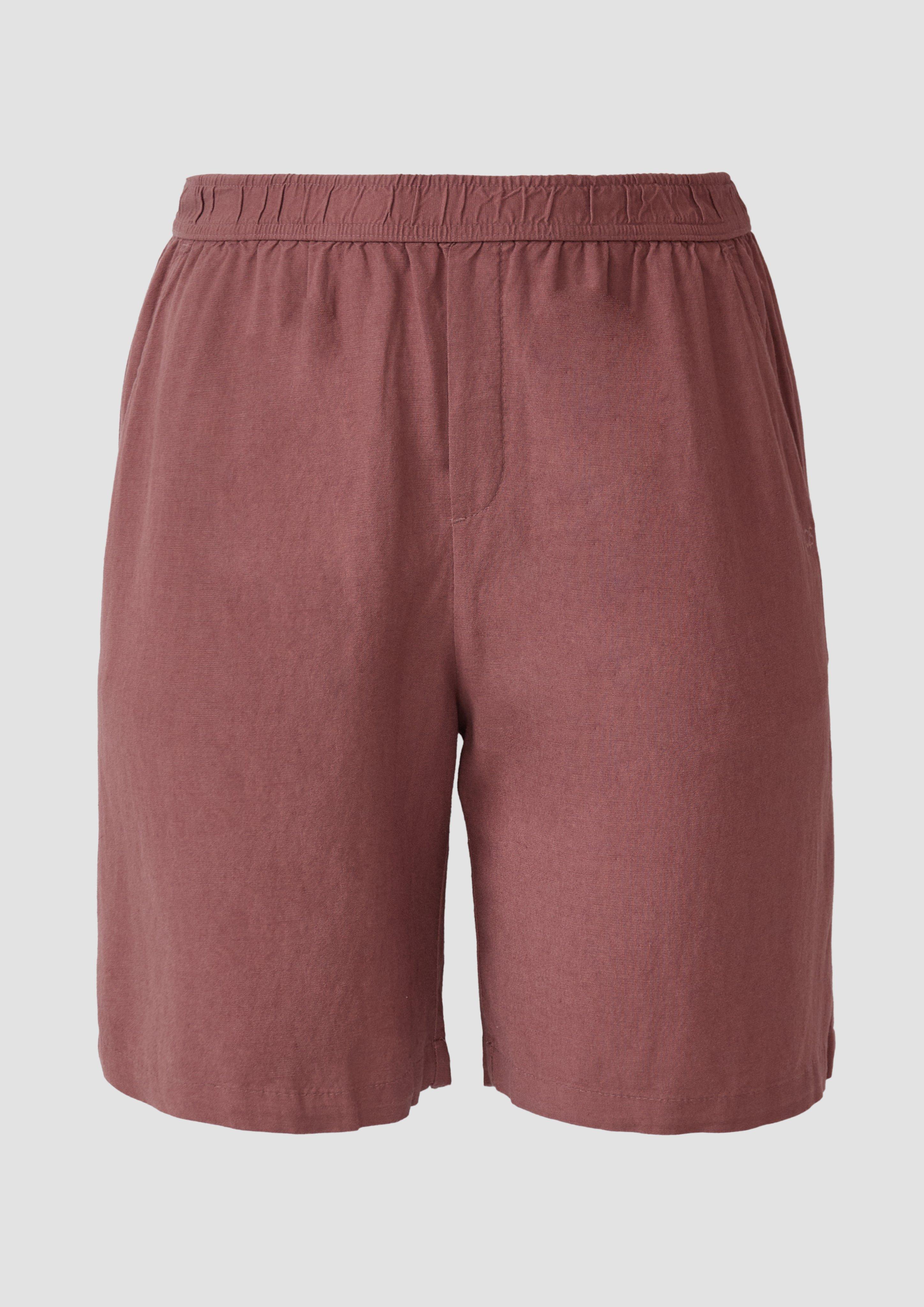 QS - Shorts aus Leinen-Viskose-Mix, Damen, rot