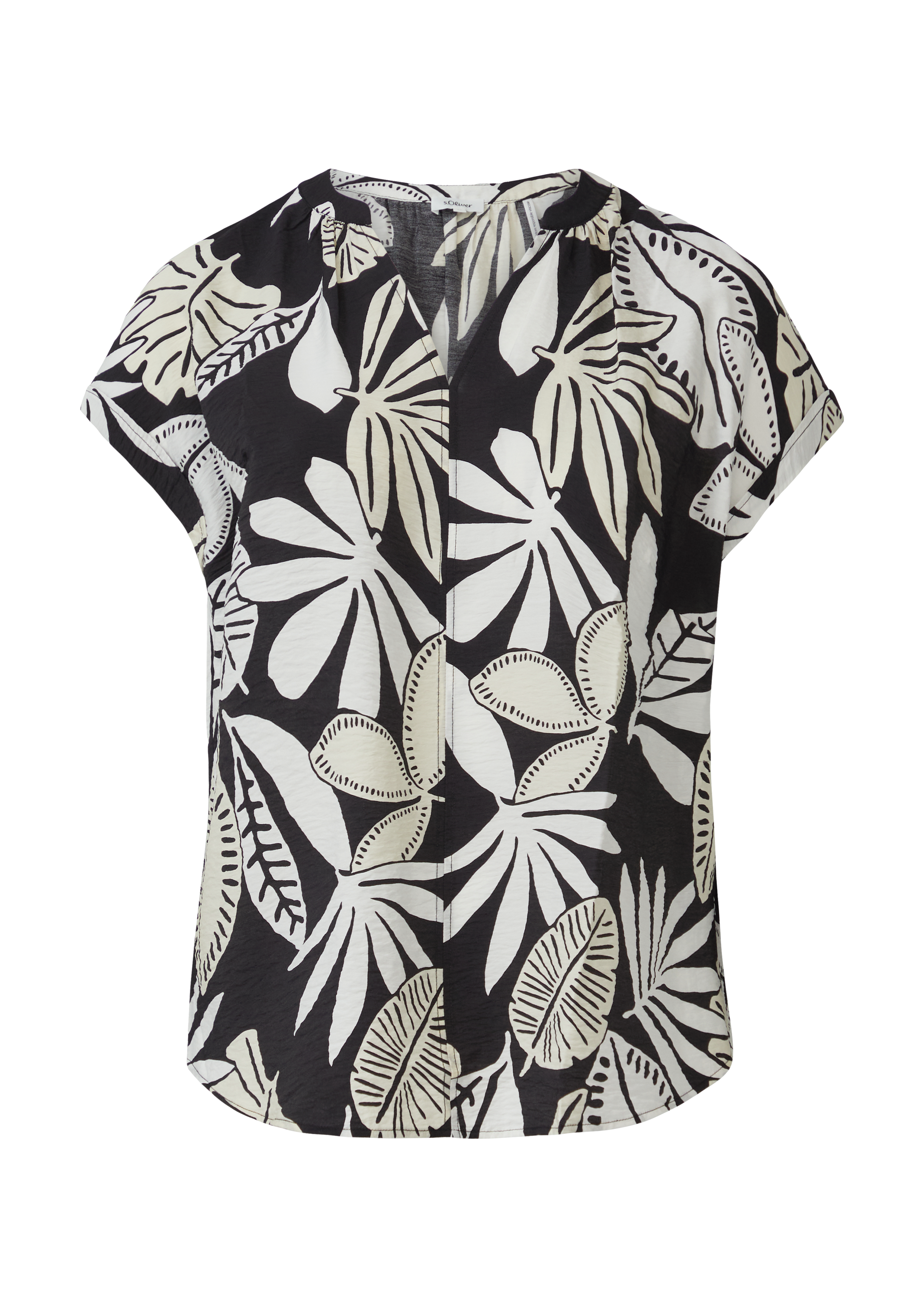 Strukturierte Bluse mit Raff-Details