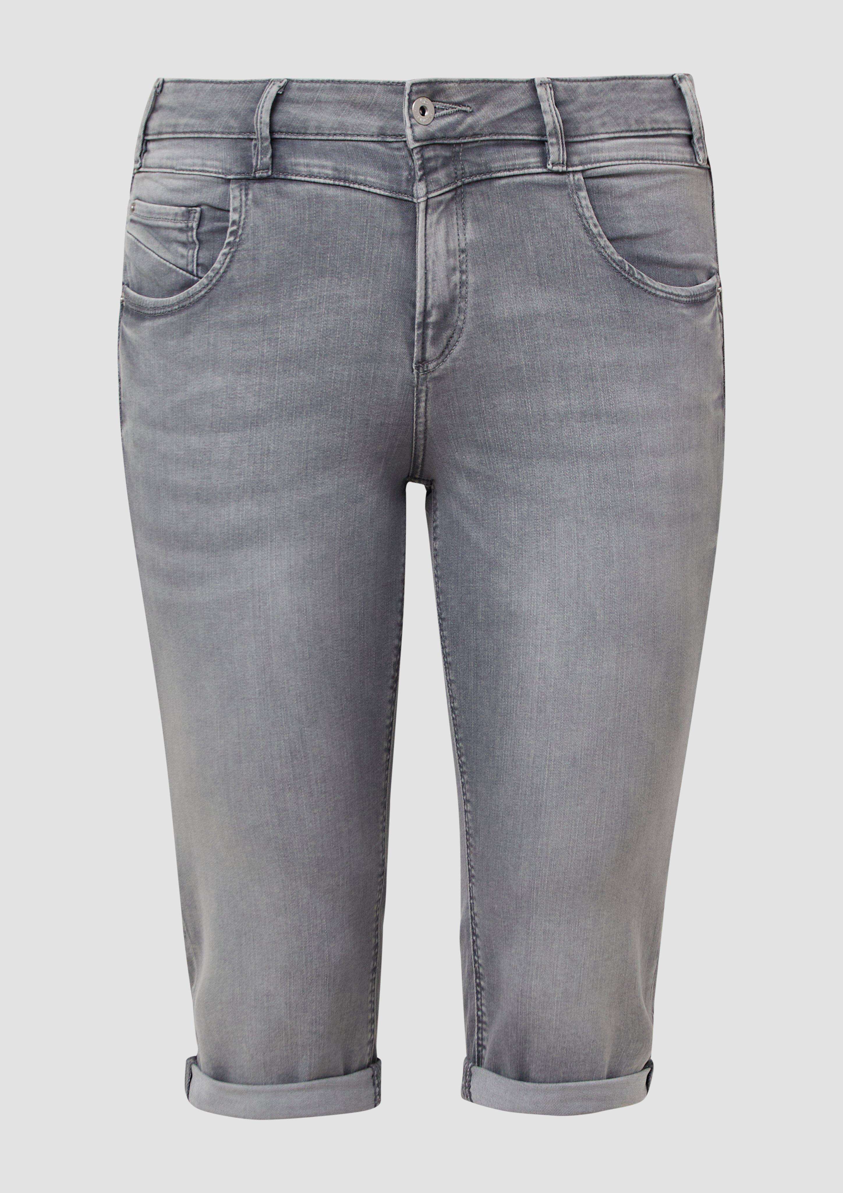QS - Capri-Jeans / Slim Fit / Mid Rise, Damen, grau