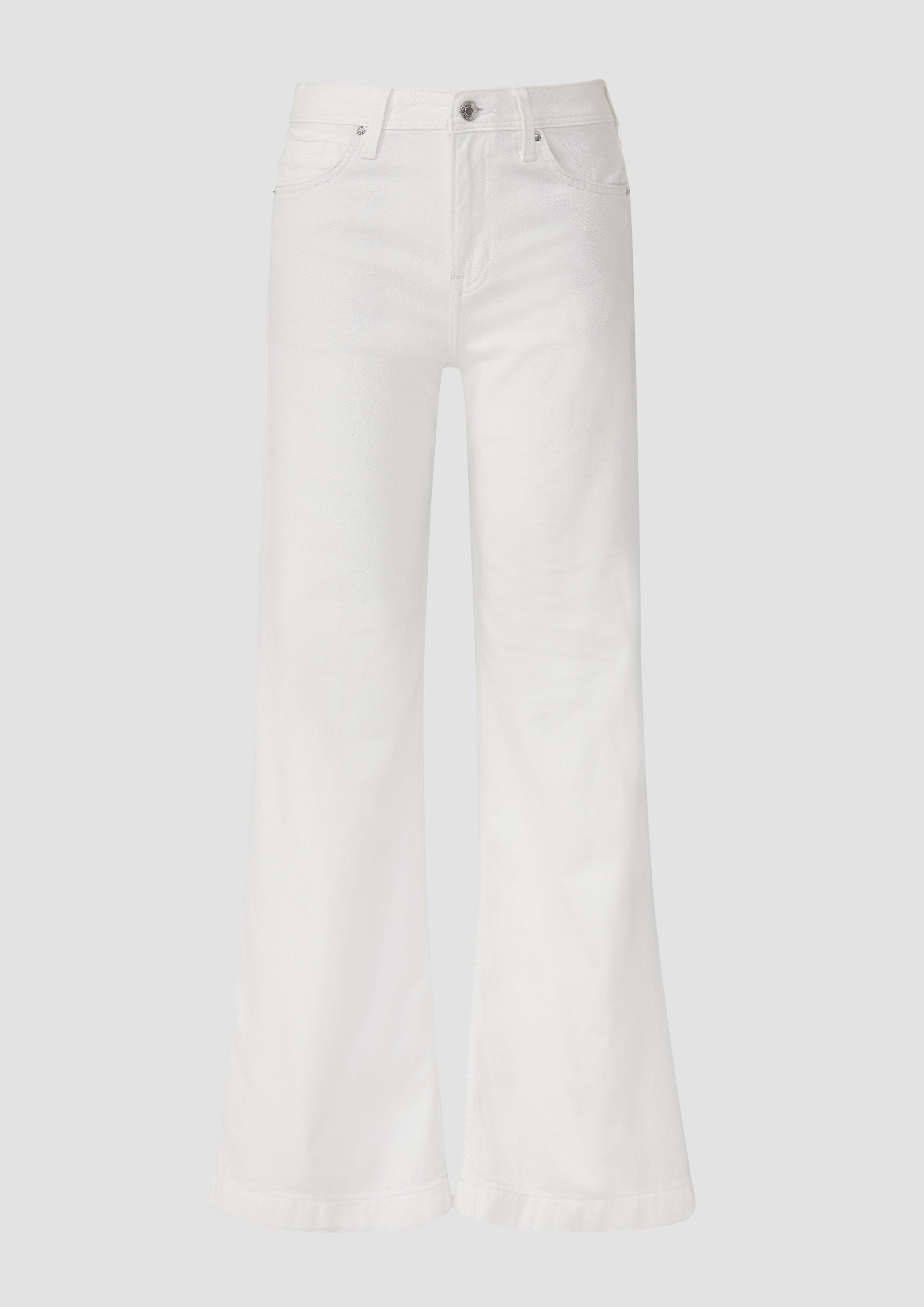s.Oliver - Jeans Suri / Regular Fit / Mid Rise / Wide Leg, Damen, weiß