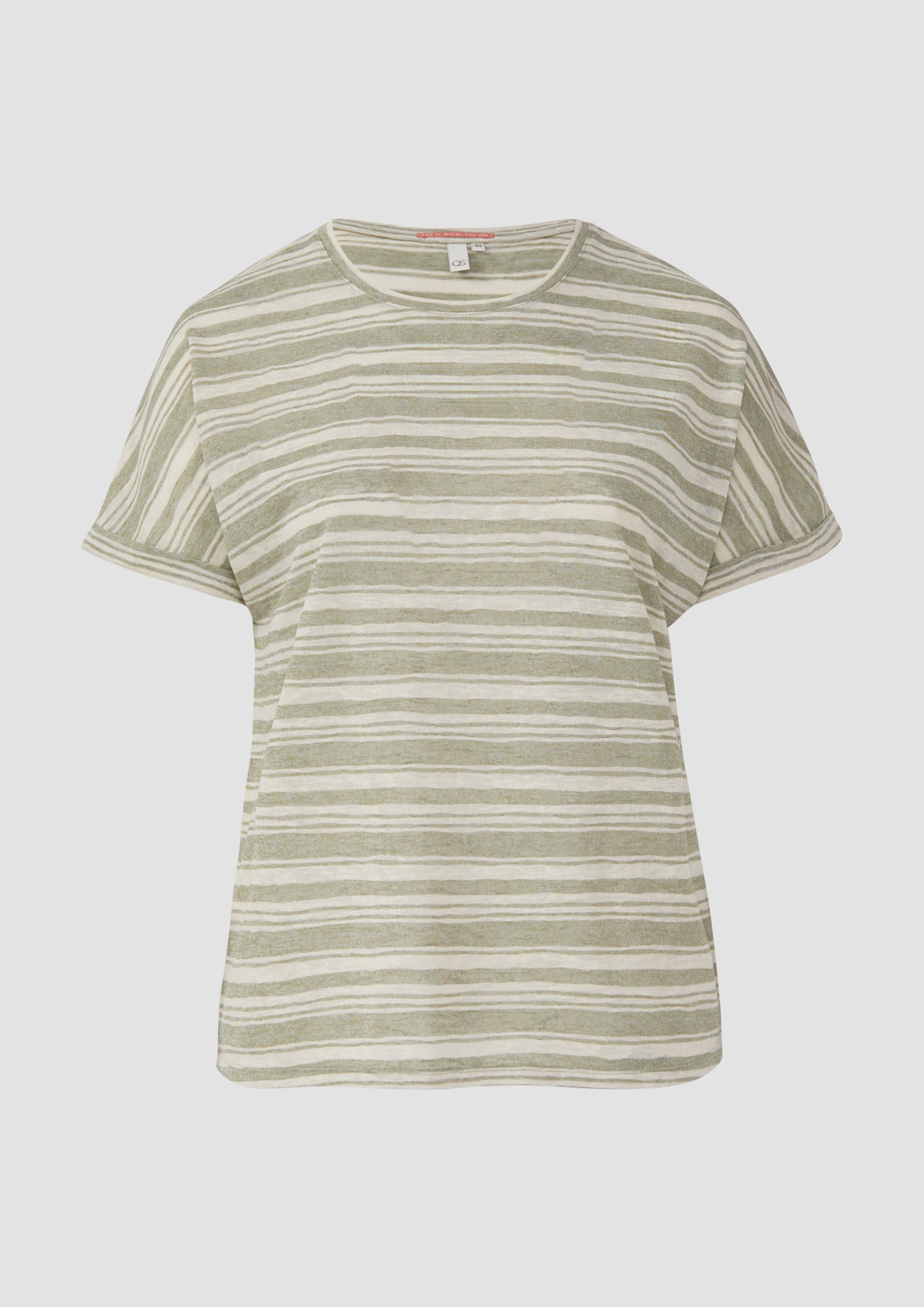 QS - Ringelshirt aus Viskosemix, Damen, grün