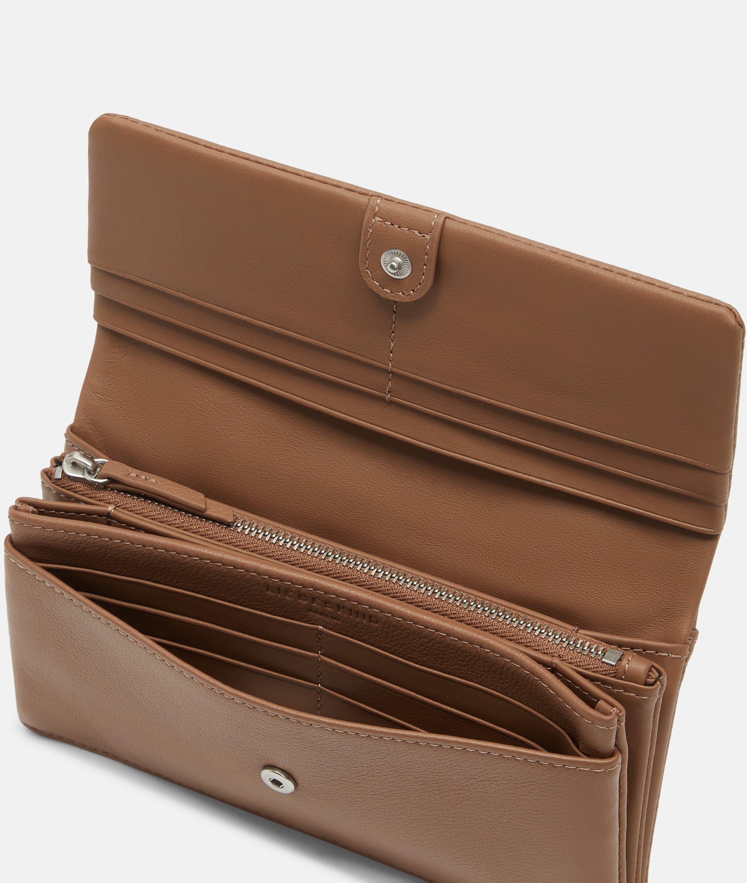 Portemonnee in bruin & blauw