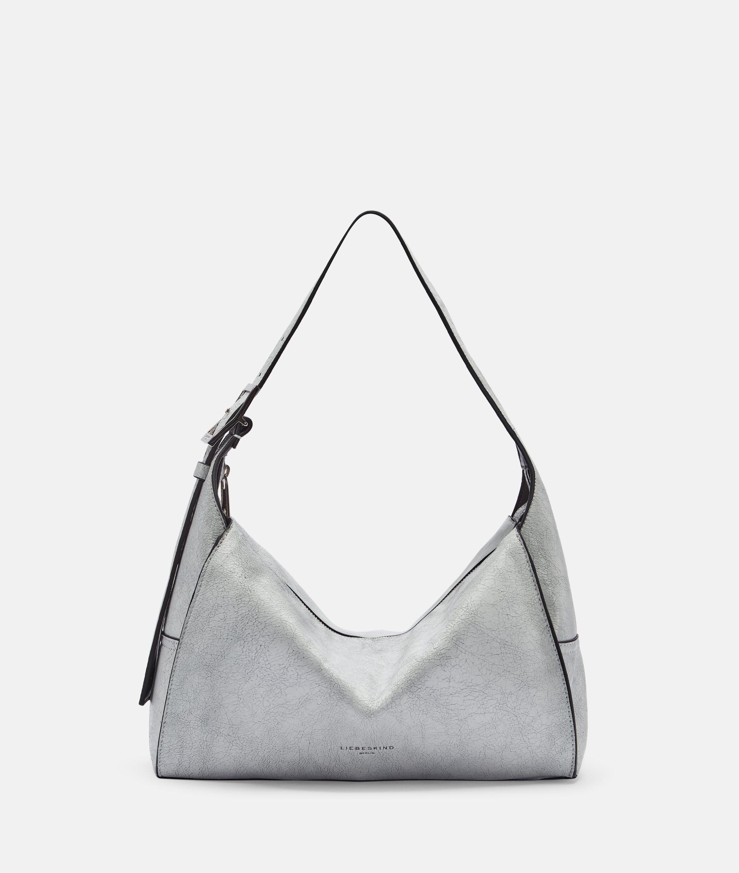 Liebeskind Berlin - Geräumige Hobo-Bag aus Leder mit Breaking-Effekt -  creme