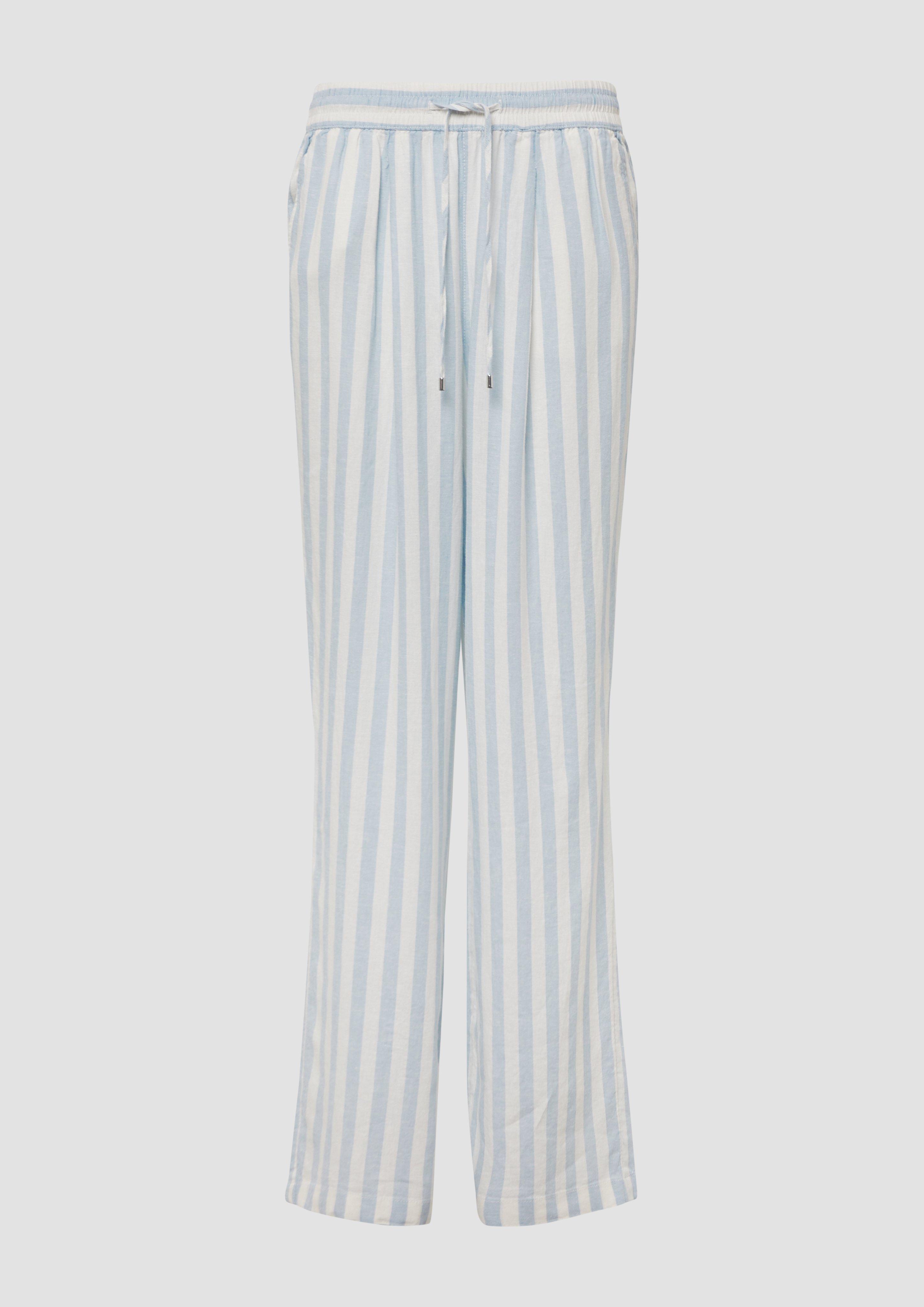 s.Oliver - Leichte Leinenmix-Hose mit Elastikbund, Damen, blau