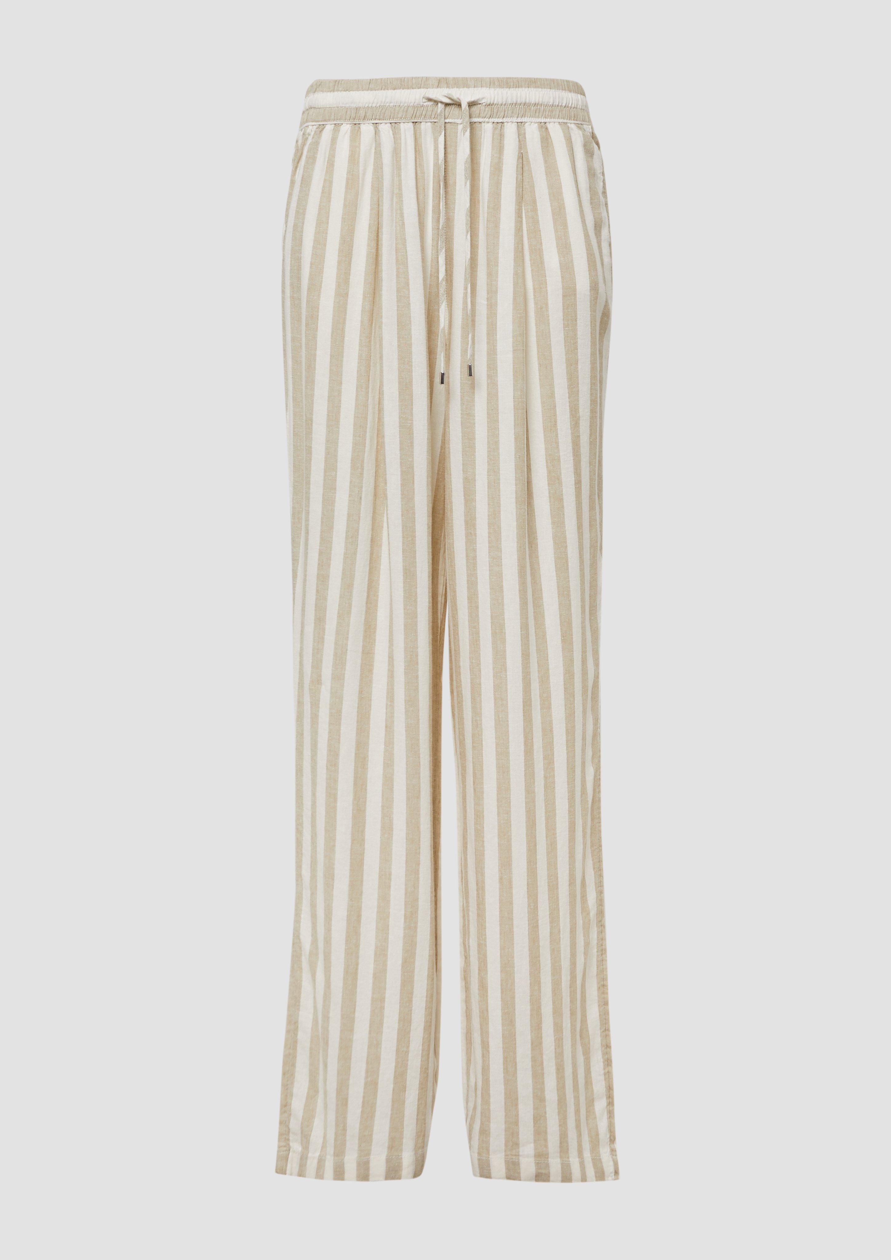 s.Oliver - Leichte Leinenmix-Hose mit Elastikbund, Damen, braun