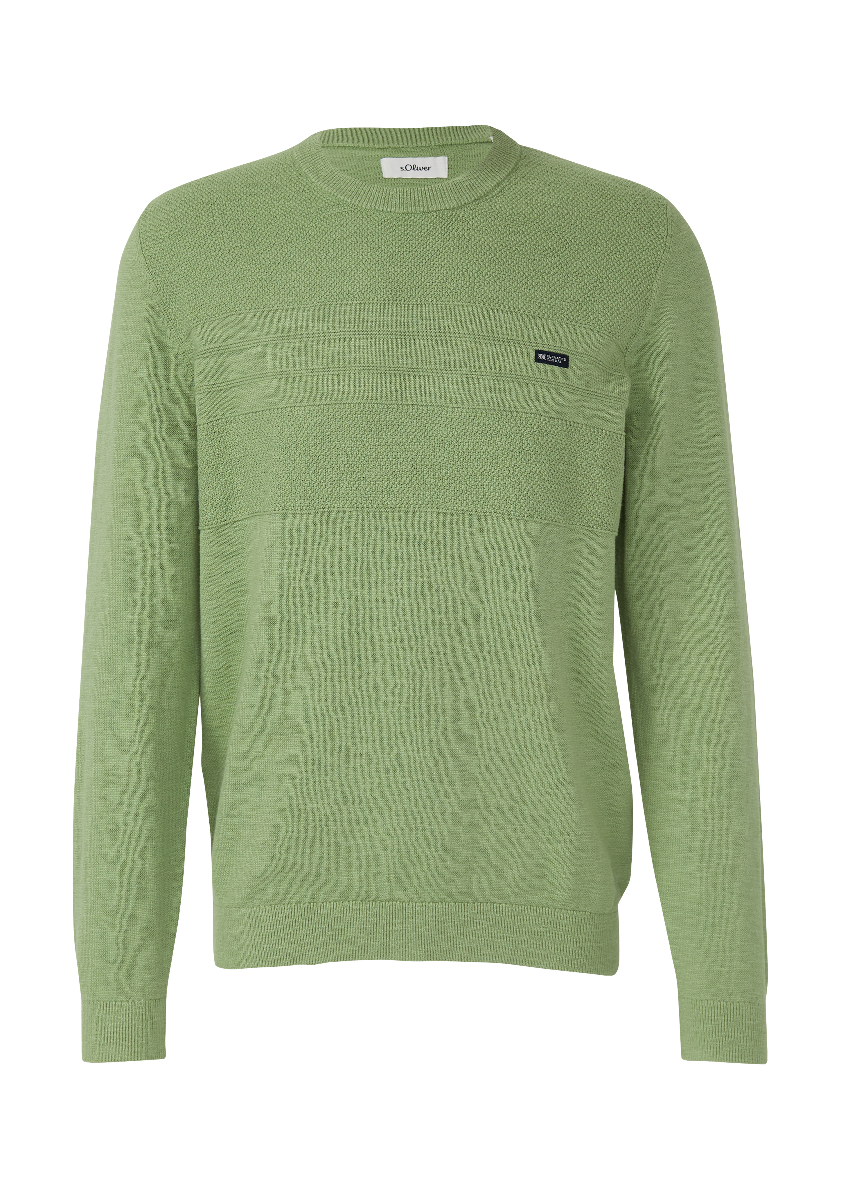 Strickpullover aus Baumwolle mit Strukturmix